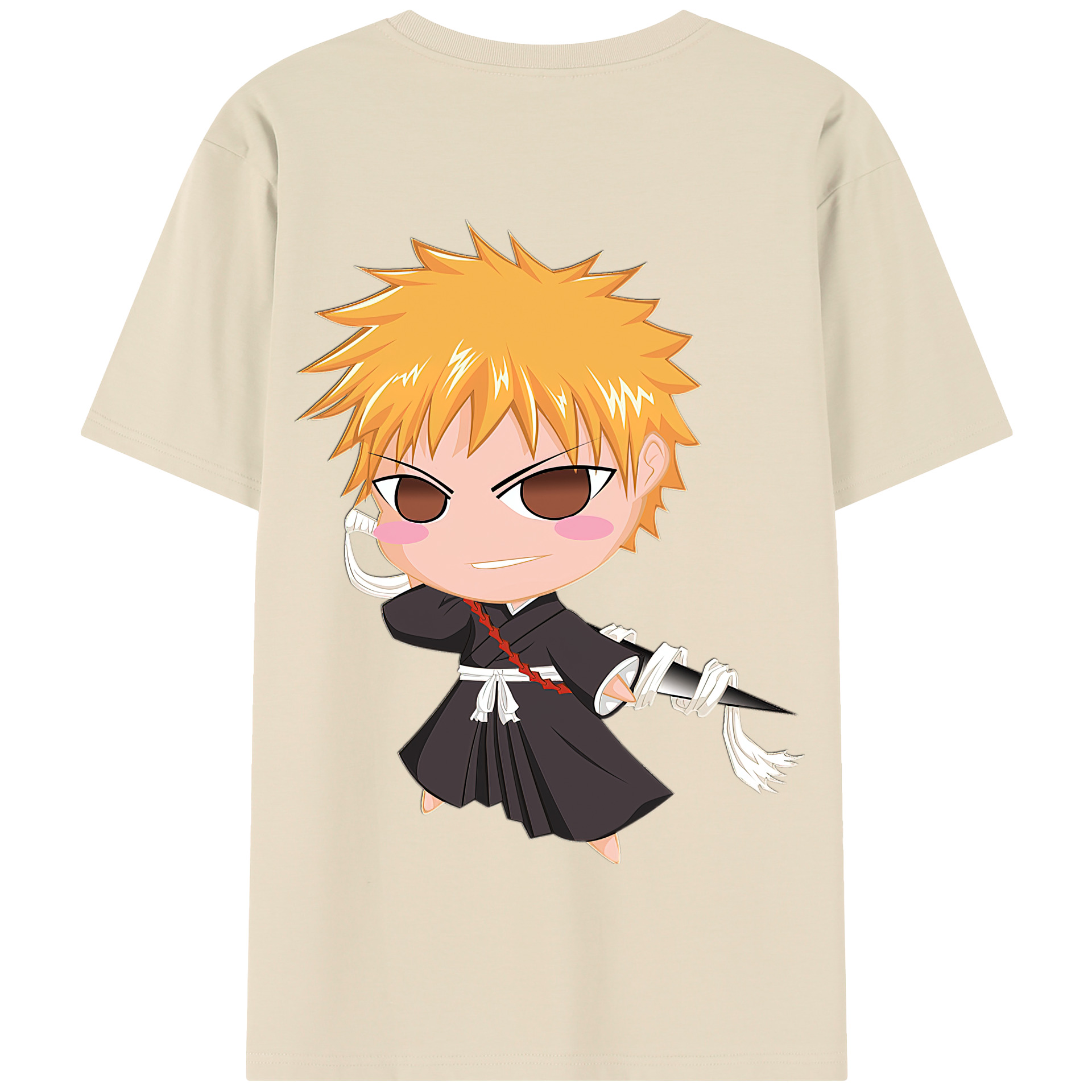 （画像用） ブリーチ 黒崎一護（くろさき いちご）BLEACH Kurosaki Ichigo 綿100％半袖Tシャツ（背面プリント）