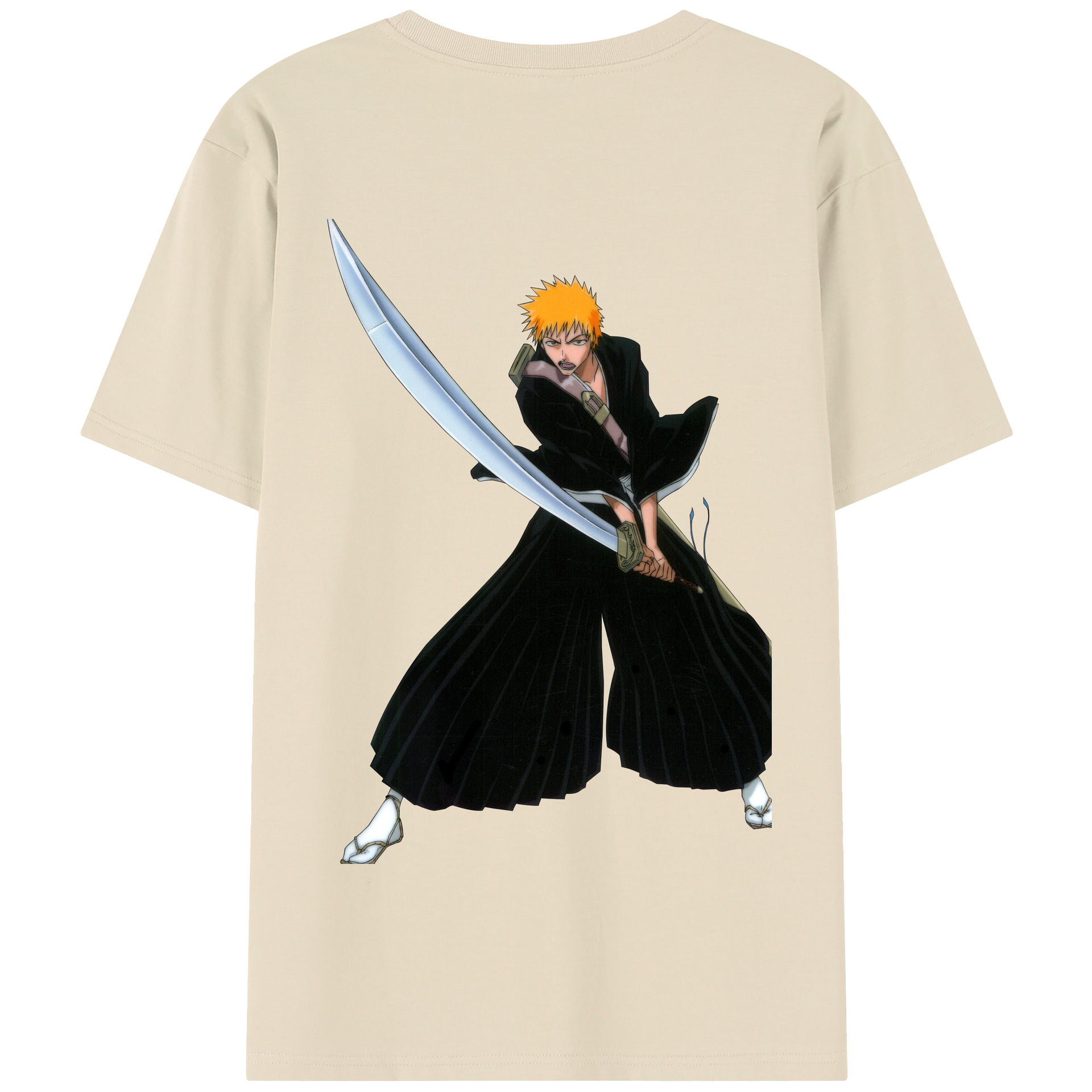 （画像用） ブリーチ 黒崎一護（くろさき いちご）BLEACH Kurosaki Ichigo 綿100％半袖Tシャツ（背面プリント）