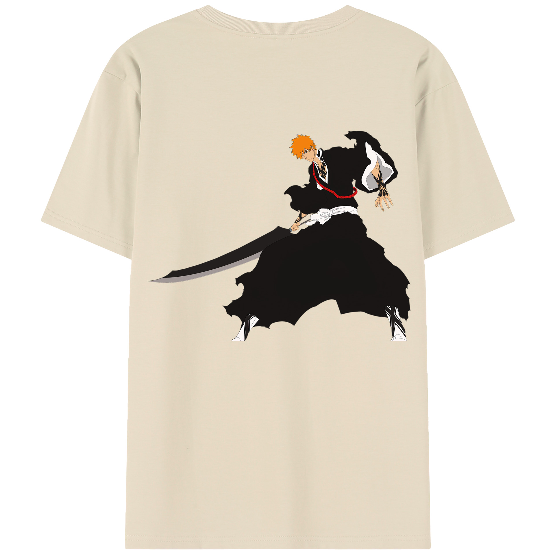 （画像用） ブリーチ 黒崎一護（くろさき いちご）BLEACH Kurosaki Ichigo 綿100％半袖Tシャツ（背面プリント）