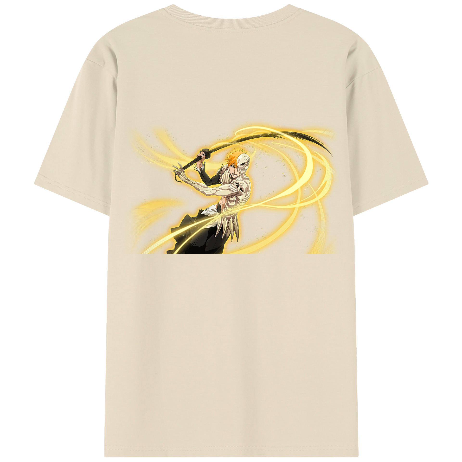 （画像用） ブリーチ 黒崎一護（くろさき いちご）BLEACH Kurosaki Ichigo 綿100％半袖Tシャツ（背面プリント）