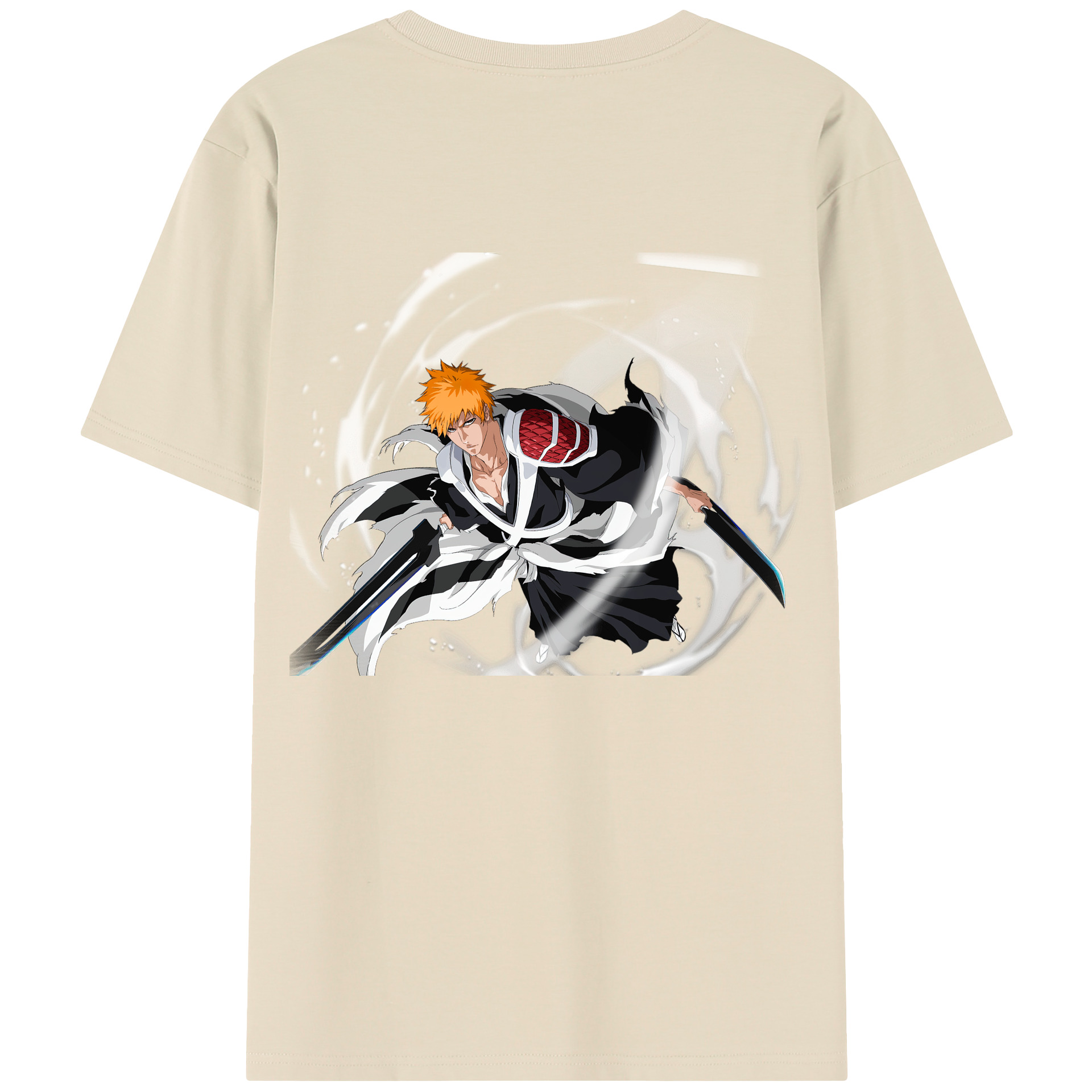 （画像用） ブリーチ 黒崎一護（くろさき いちご）BLEACH Kurosaki Ichigo 綿100％半袖Tシャツ（背面プリント）