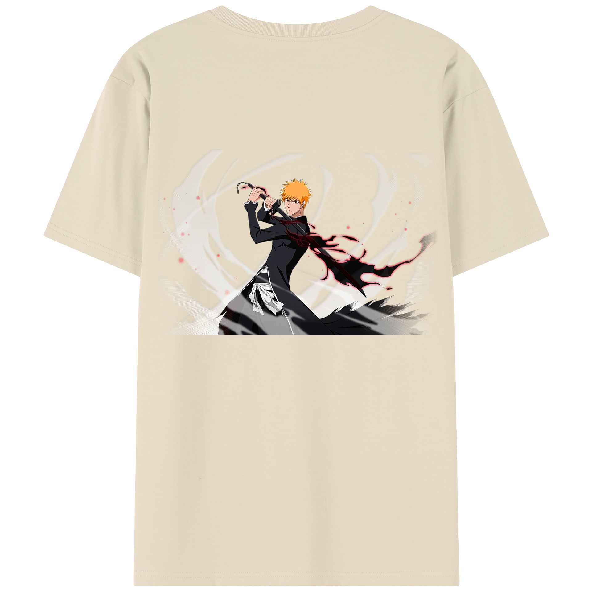 （画像用） ブリーチ 黒崎一護（くろさき いちご）BLEACH Kurosaki Ichigo 綿100％半袖Tシャツ（背面プリント）
