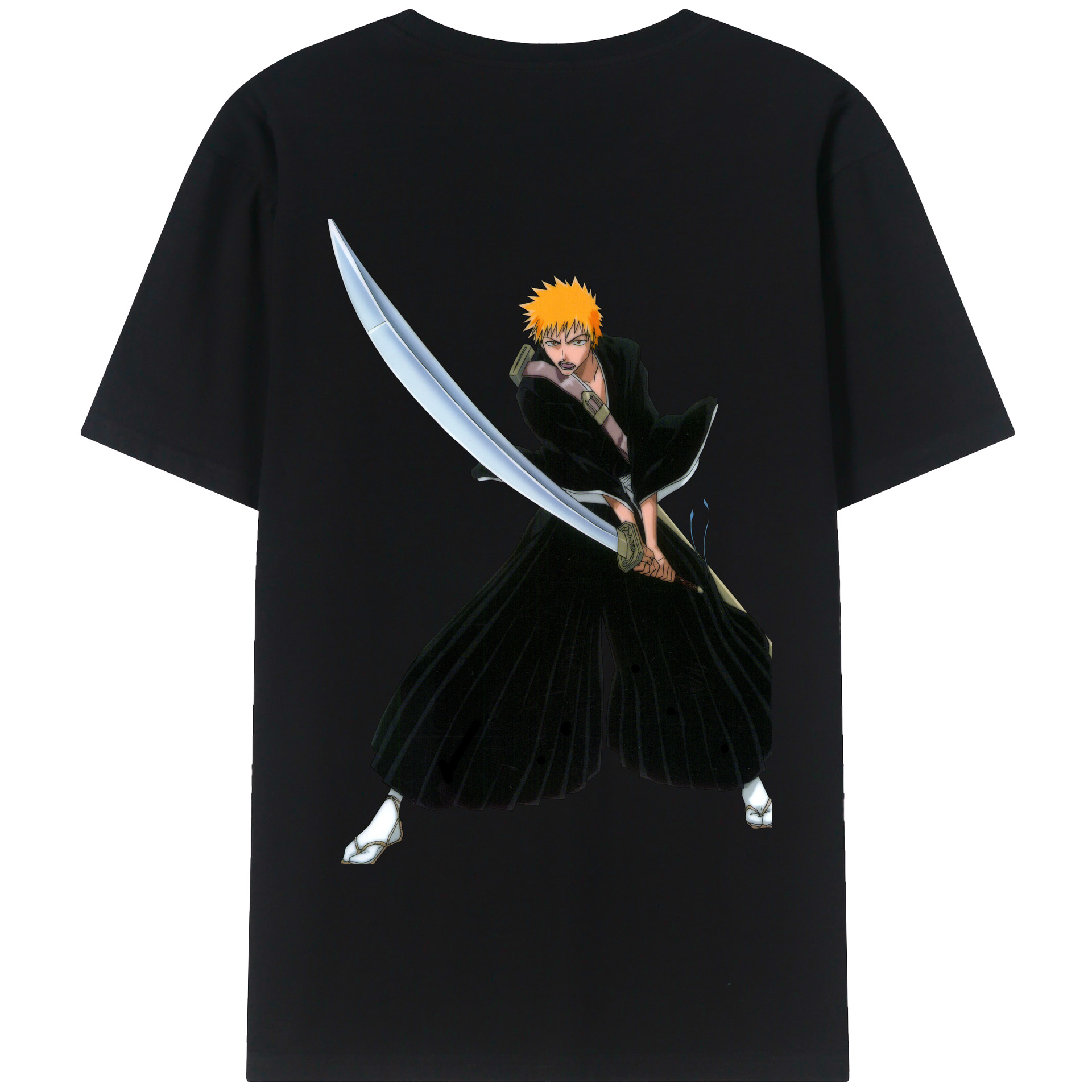 （画像用） ブリーチ 黒崎一護（くろさき いちご）BLEACH Kurosaki Ichigo 綿100％半袖Tシャツ（背面プリント）