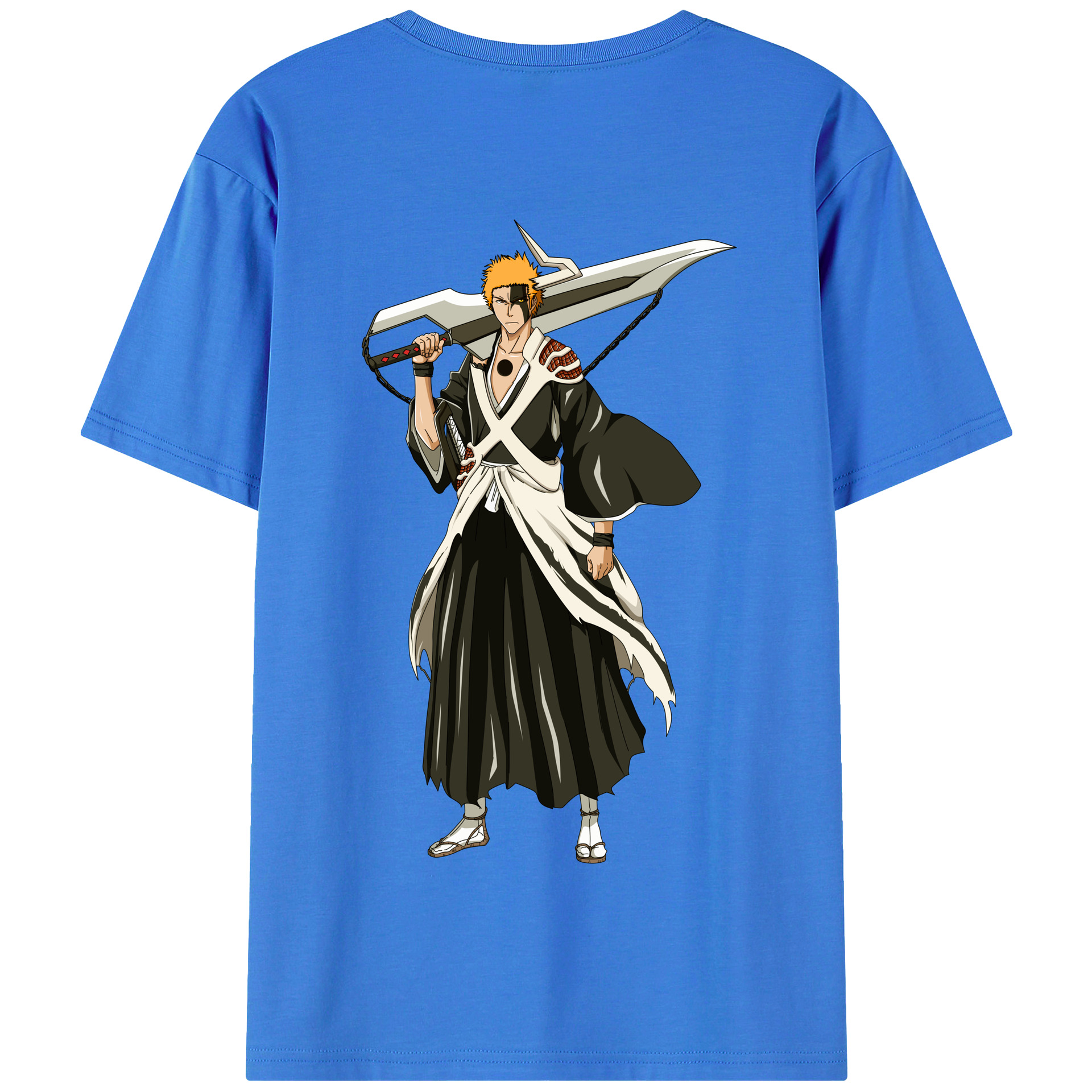 （画像用） ブリーチ 黒崎一護（くろさき いちご）BLEACH Kurosaki Ichigo 綿100％半袖Tシャツ（背面プリント）