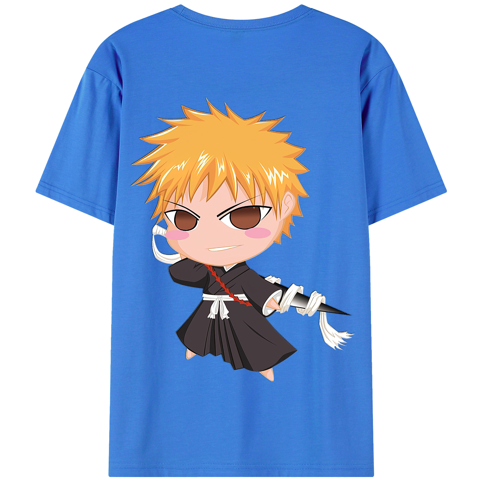 （画像用） ブリーチ 黒崎一護（くろさき いちご）BLEACH Kurosaki Ichigo 綿100％半袖Tシャツ（背面プリント）