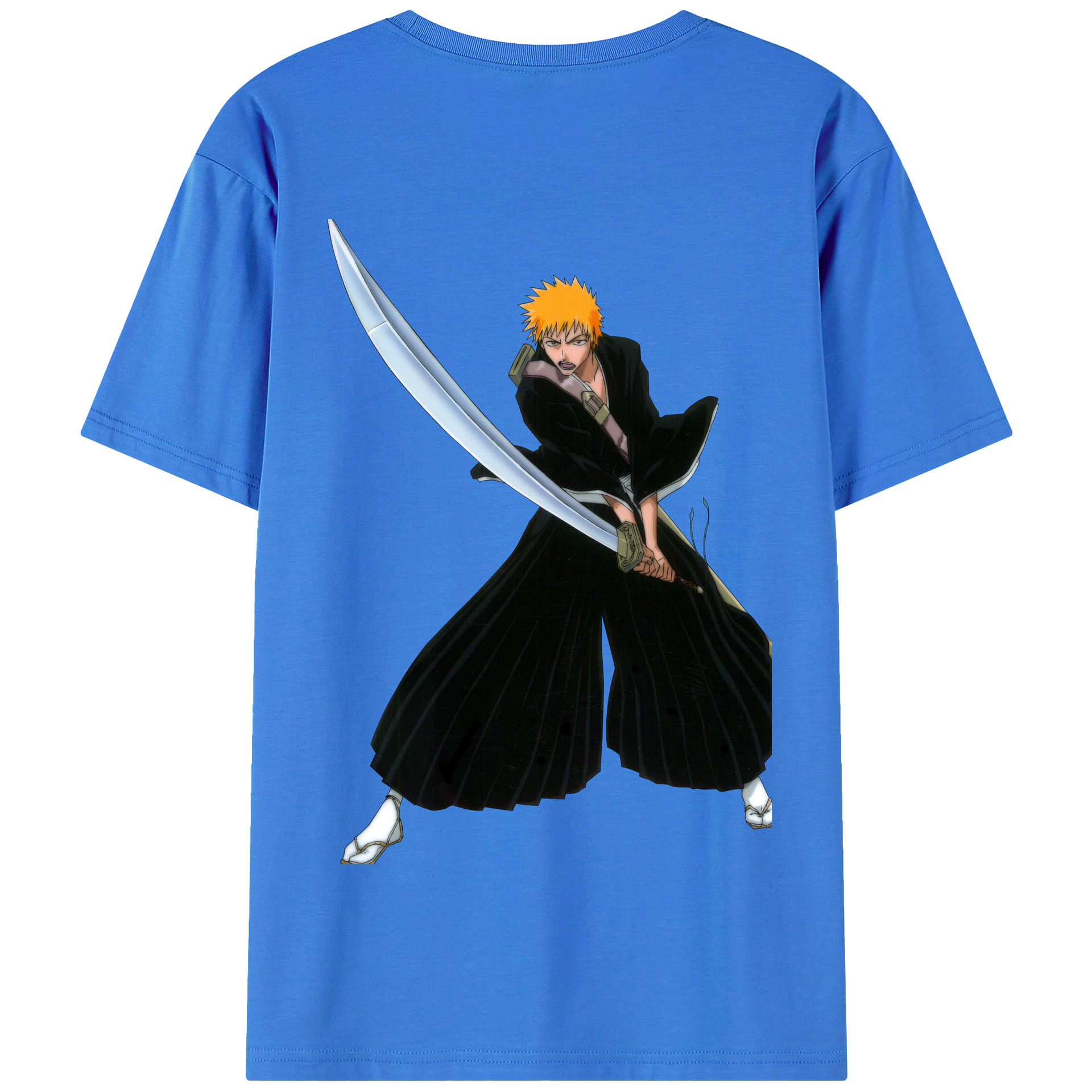 （画像用） ブリーチ 黒崎一護（くろさき いちご）BLEACH Kurosaki Ichigo 綿100％半袖Tシャツ（背面プリント）