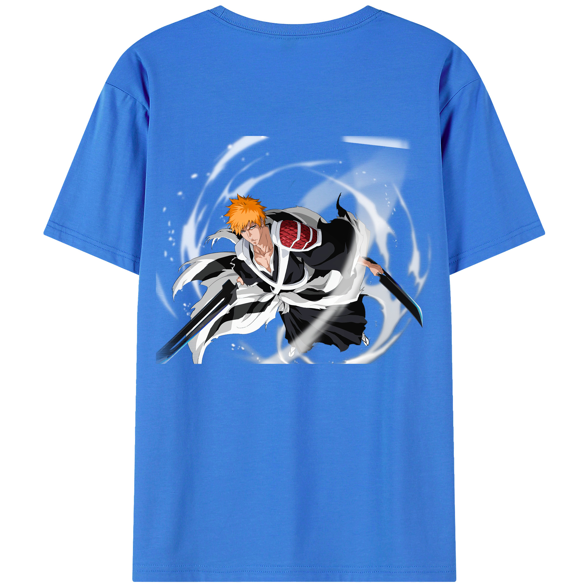 （画像用） ブリーチ 黒崎一護（くろさき いちご）BLEACH Kurosaki Ichigo 綿100％半袖Tシャツ（背面プリント）