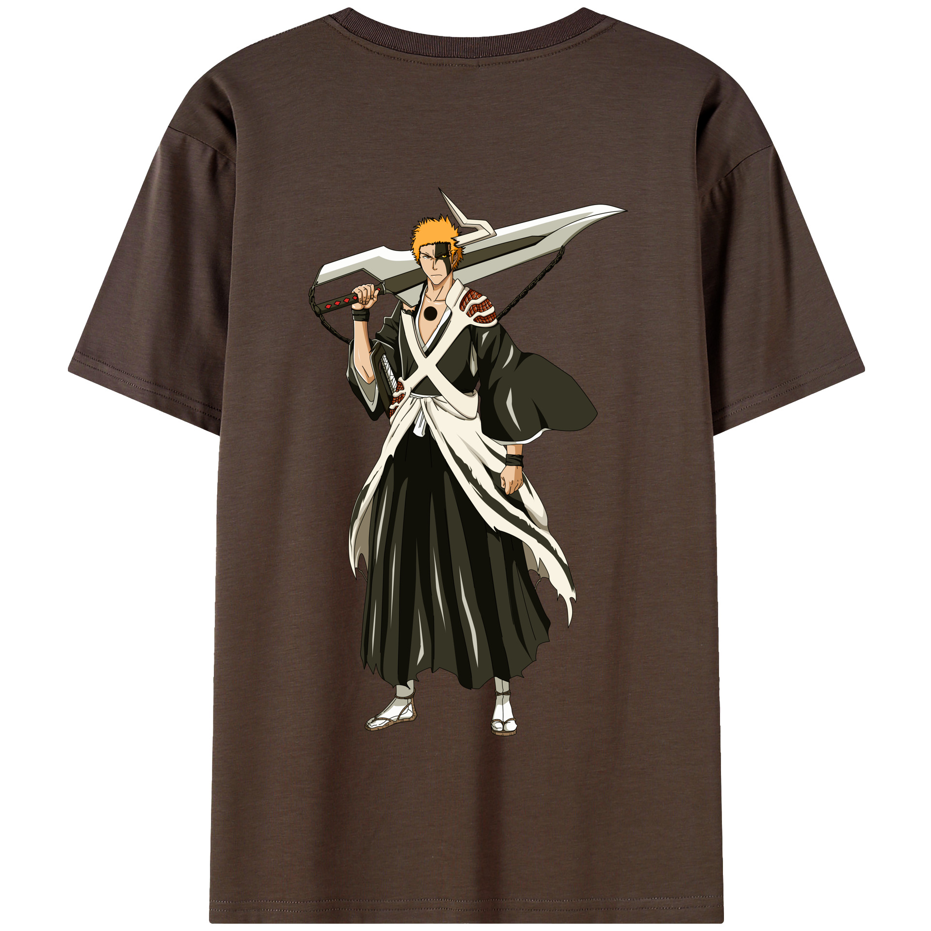 （画像用） ブリーチ 黒崎一護（くろさき いちご）BLEACH Kurosaki Ichigo 綿100％半袖Tシャツ（背面プリント）