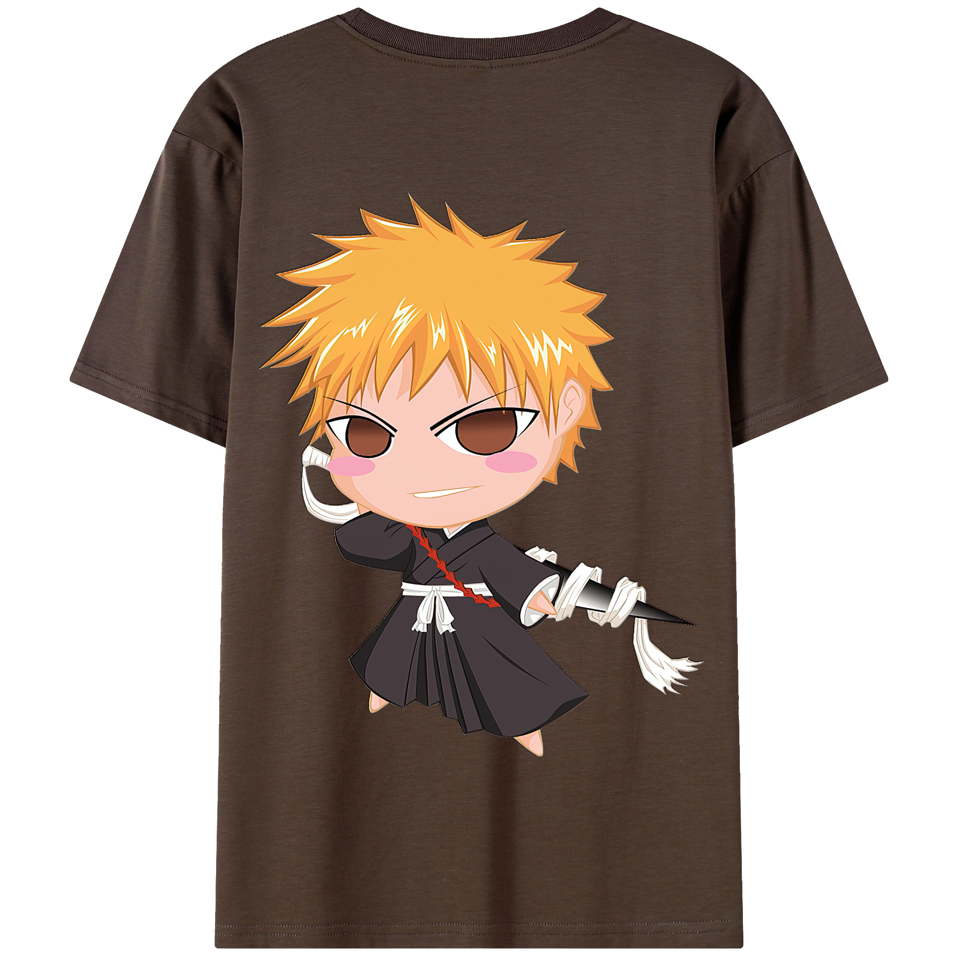 （画像用） ブリーチ 黒崎一護（くろさき いちご）BLEACH Kurosaki Ichigo 綿100％半袖Tシャツ（背面プリント）