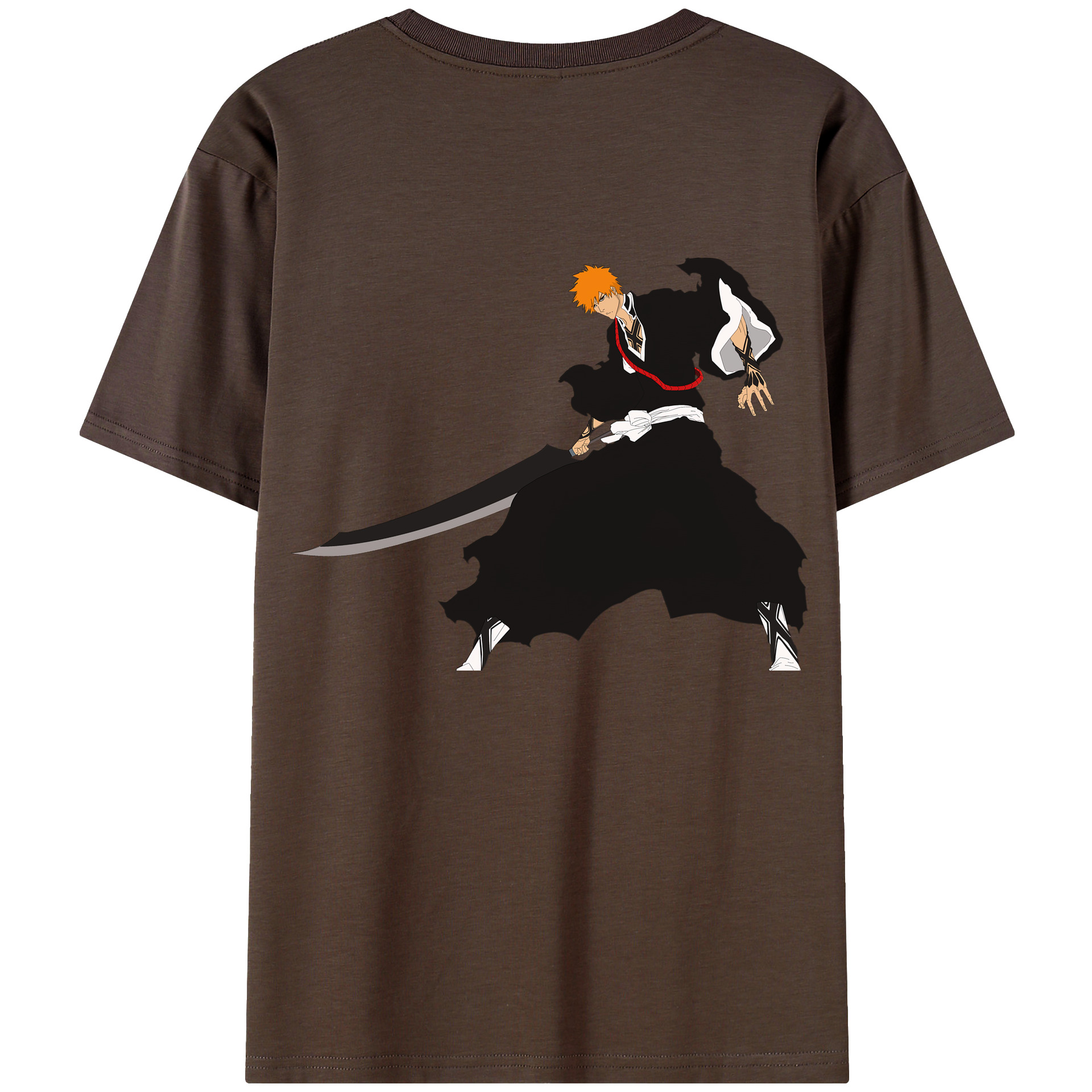 （画像用） ブリーチ 黒崎一護（くろさき いちご）BLEACH Kurosaki Ichigo 綿100％半袖Tシャツ（背面プリント）