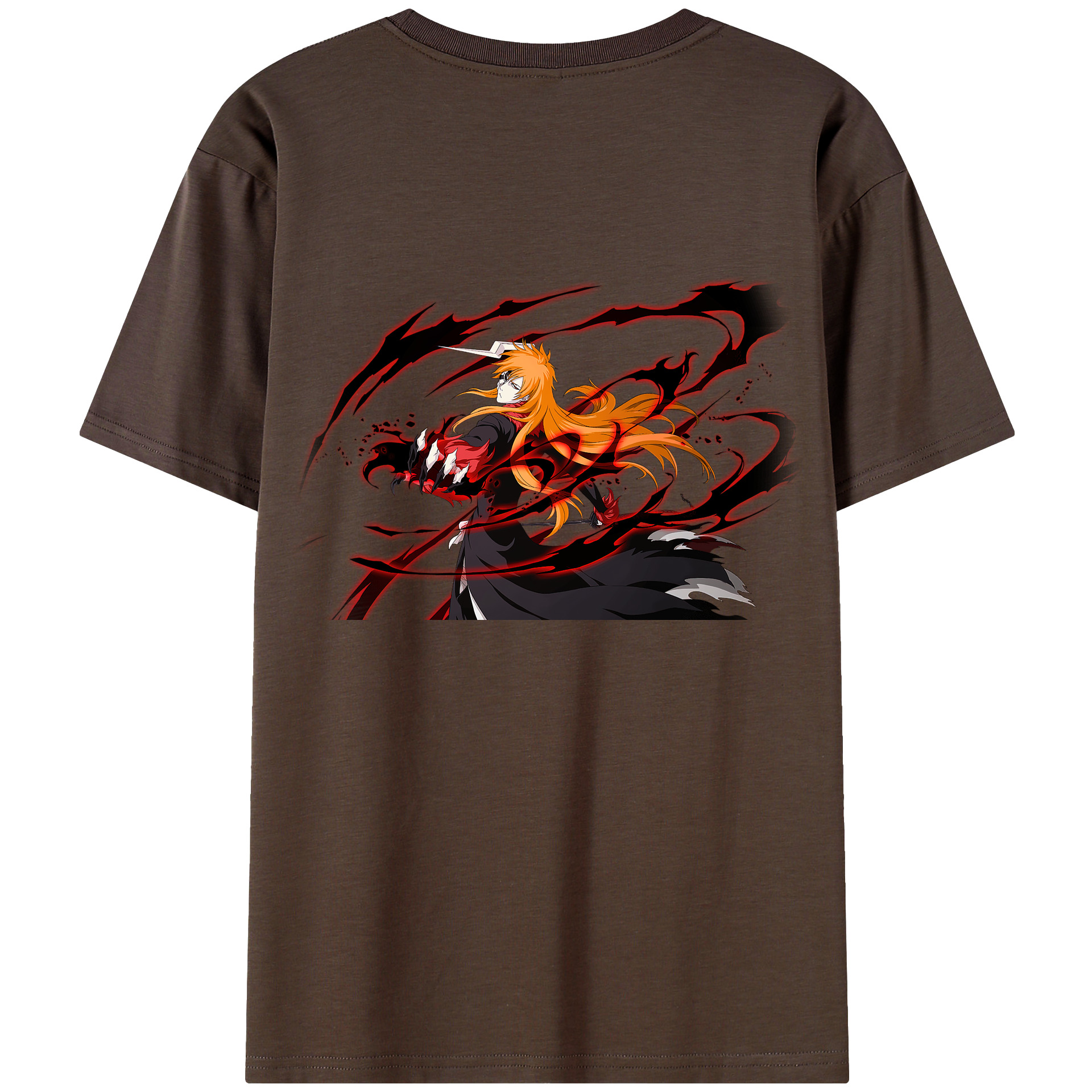 （画像用） ブリーチ 黒崎一護（くろさき いちご）BLEACH Kurosaki Ichigo 綿100％半袖Tシャツ（背面プリント）