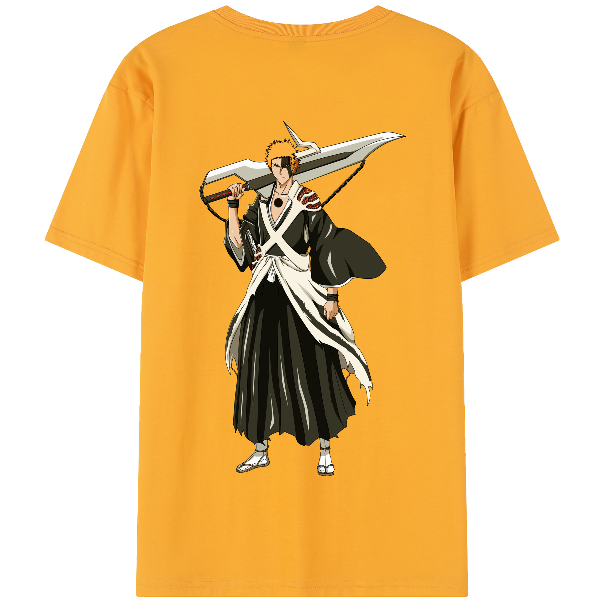 （画像用） ブリーチ 黒崎一護（くろさき いちご）BLEACH Kurosaki Ichigo 綿100％半袖Tシャツ（背面プリント）
