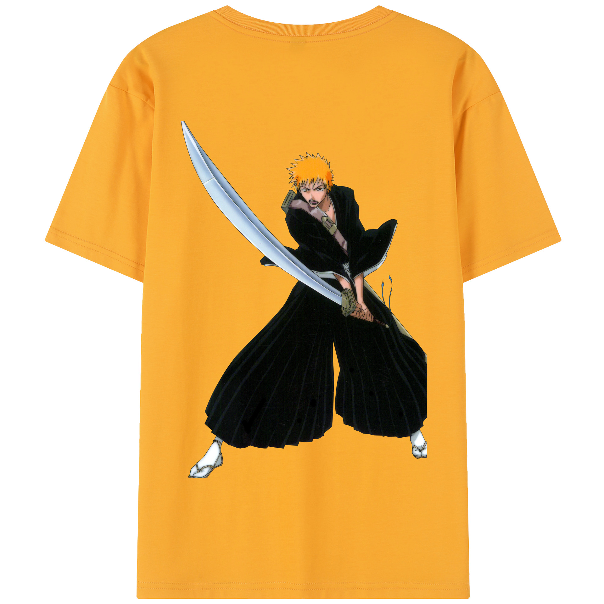 （画像用） ブリーチ 黒崎一護（くろさき いちご）BLEACH Kurosaki Ichigo 綿100％半袖Tシャツ（背面プリント）