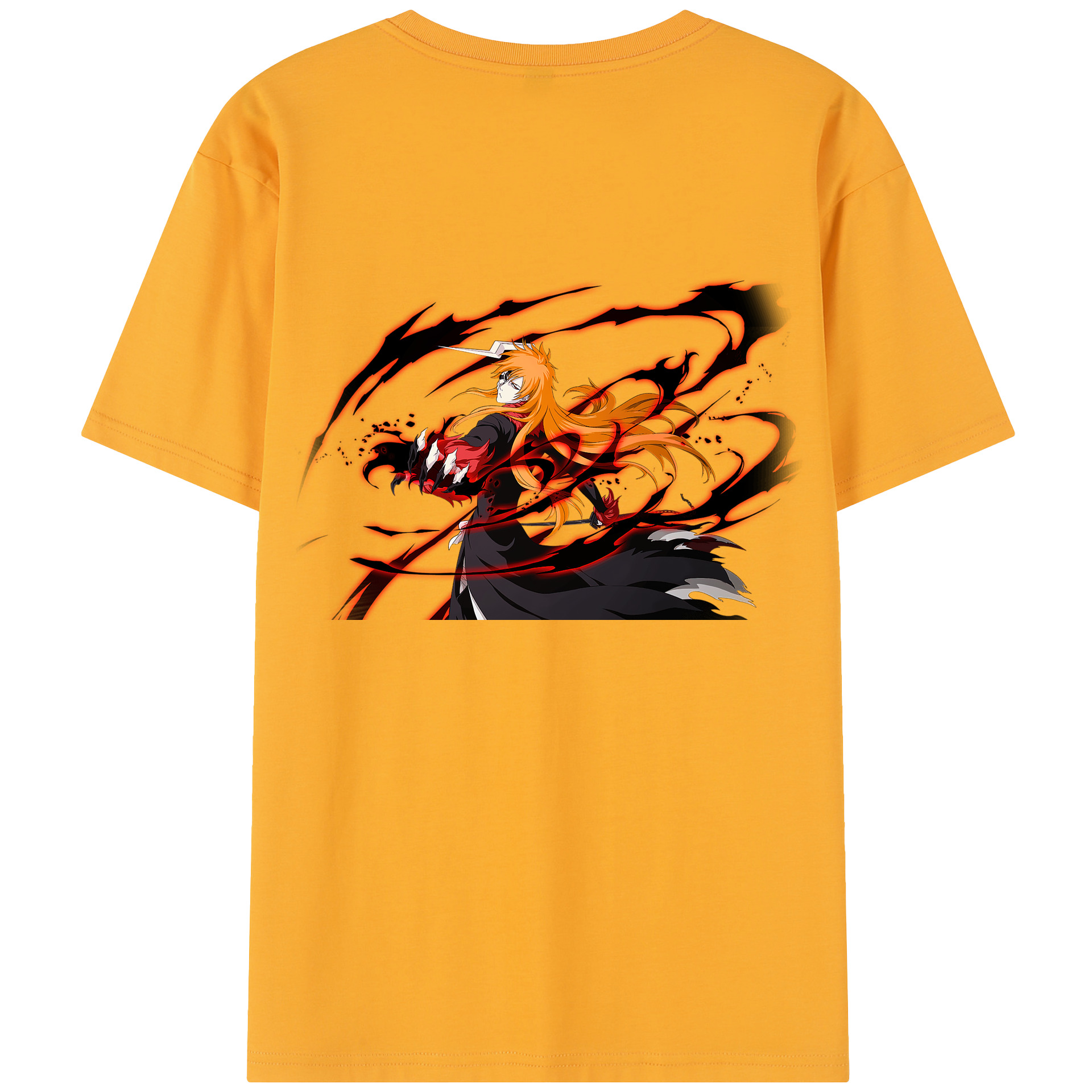 （画像用） ブリーチ 黒崎一護（くろさき いちご）BLEACH Kurosaki Ichigo 綿100％半袖Tシャツ（背面プリント）