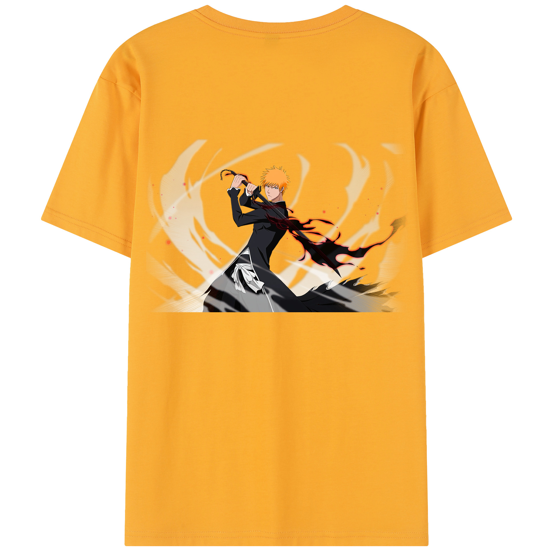 （画像用） ブリーチ 黒崎一護（くろさき いちご）BLEACH Kurosaki Ichigo 綿100％半袖Tシャツ（背面プリント）