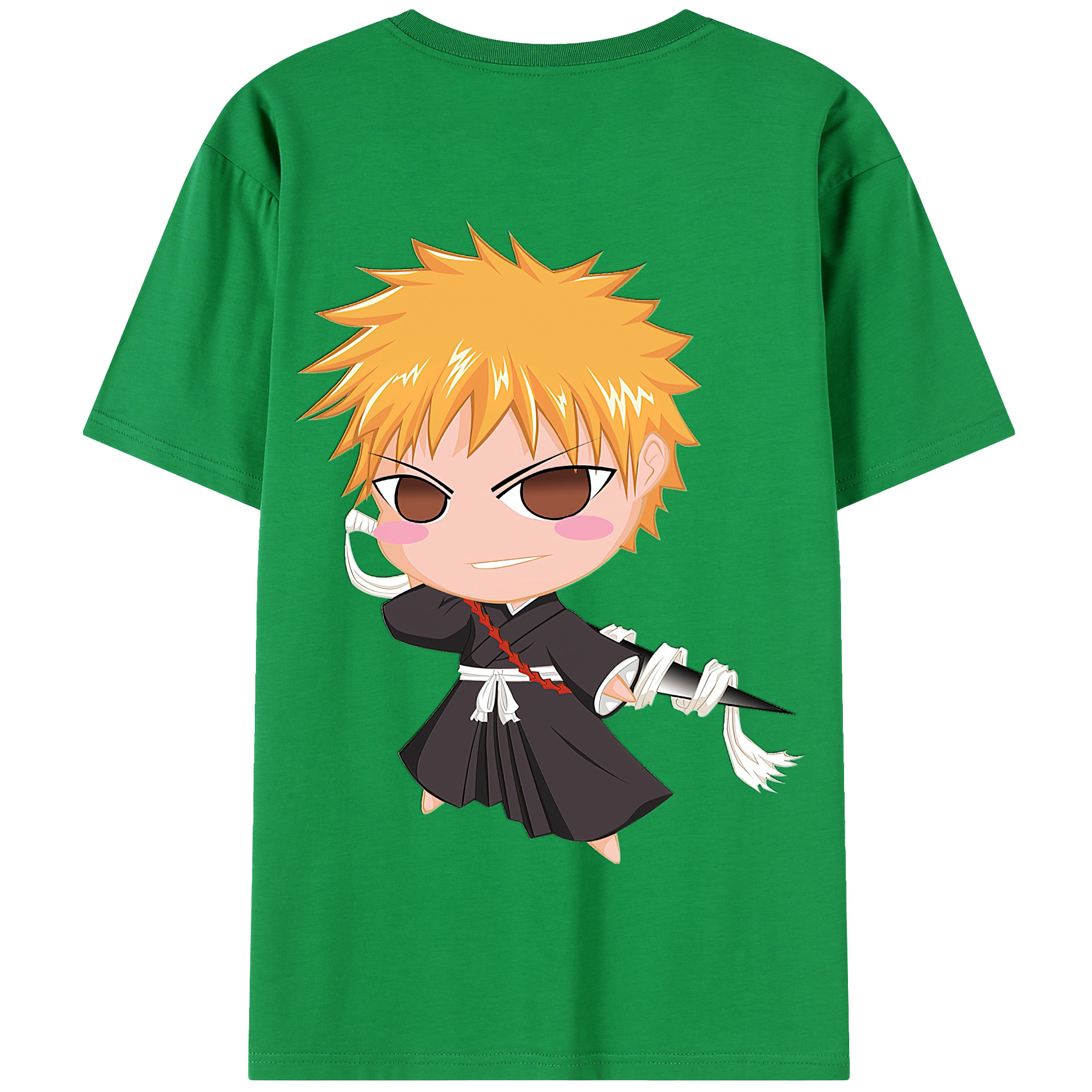 （画像用） ブリーチ 黒崎一護（くろさき いちご）BLEACH Kurosaki Ichigo 綿100％半袖Tシャツ（背面プリント）