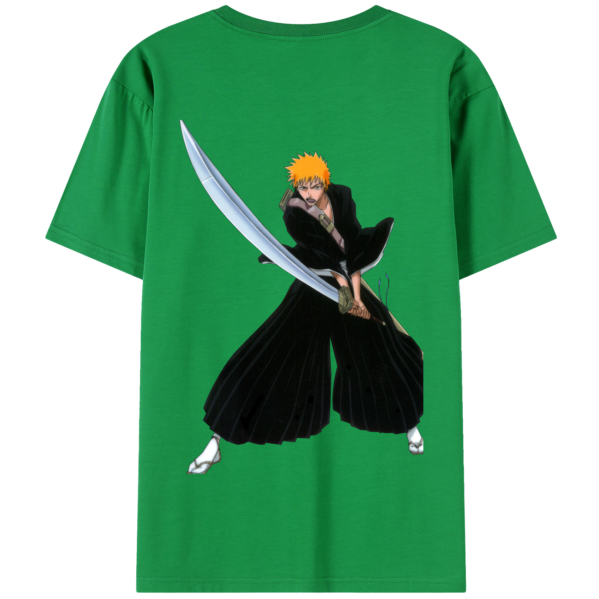 （画像用） ブリーチ 黒崎一護（くろさき いちご）BLEACH Kurosaki Ichigo 綿100％半袖Tシャツ（背面プリント）