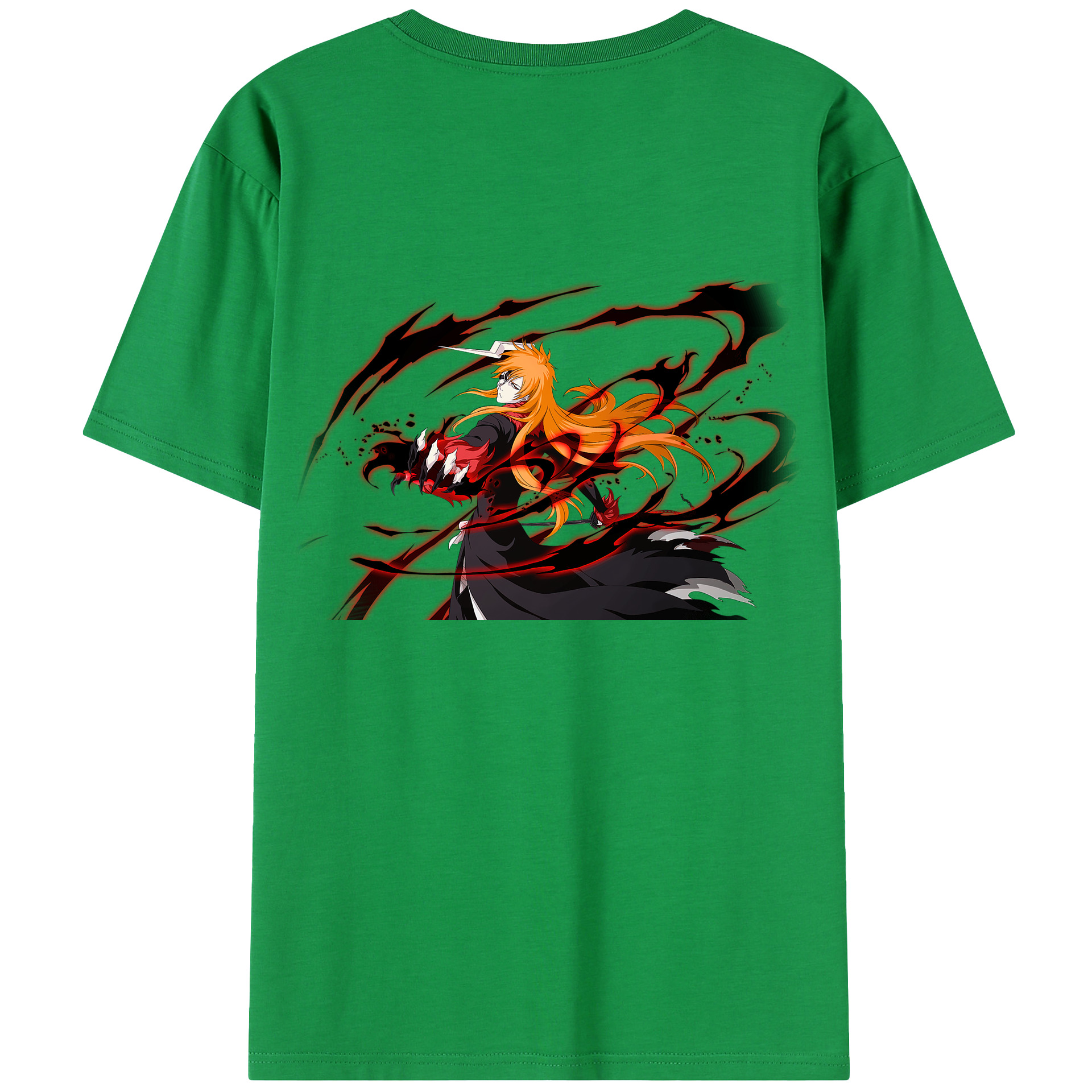 （画像用） ブリーチ 黒崎一護（くろさき いちご）BLEACH Kurosaki Ichigo 綿100％半袖Tシャツ（背面プリント）