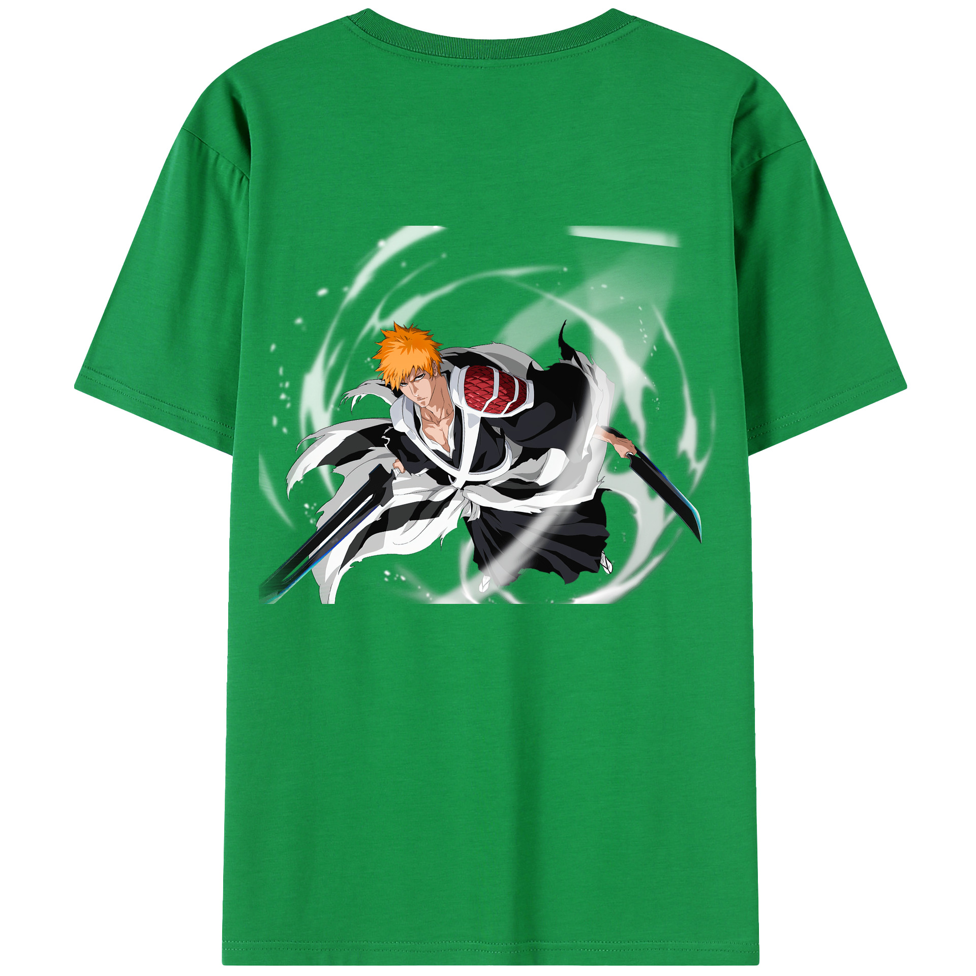 （画像用） ブリーチ 黒崎一護（くろさき いちご）BLEACH Kurosaki Ichigo 綿100％半袖Tシャツ（背面プリント）