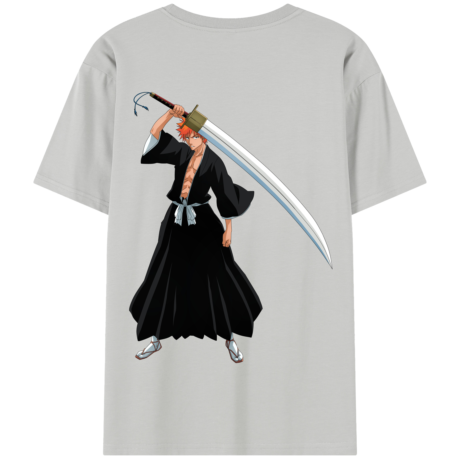 （画像用） ブリーチ 黒崎一護（くろさき いちご）BLEACH Kurosaki Ichigo 綿100％半袖Tシャツ（背面プリント）
