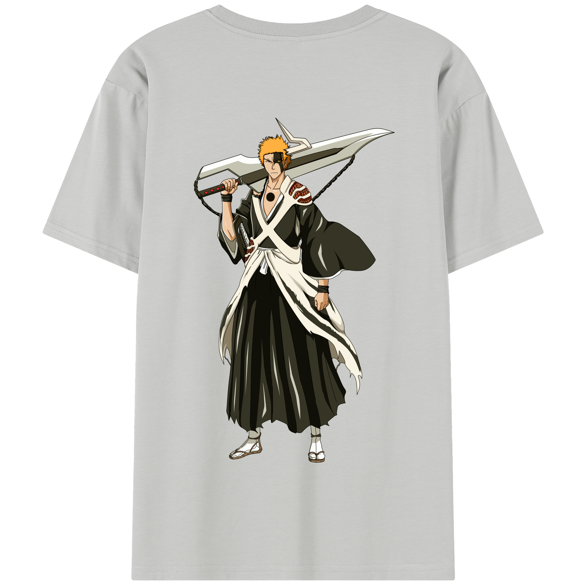 （画像用） ブリーチ 黒崎一護（くろさき いちご）BLEACH Kurosaki Ichigo 綿100％半袖Tシャツ（背面プリント）