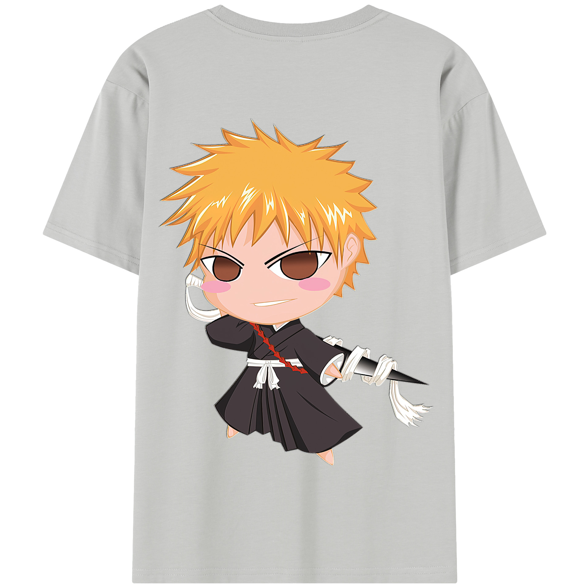 （画像用） ブリーチ 黒崎一護（くろさき いちご）BLEACH Kurosaki Ichigo 綿100％半袖Tシャツ（背面プリント）