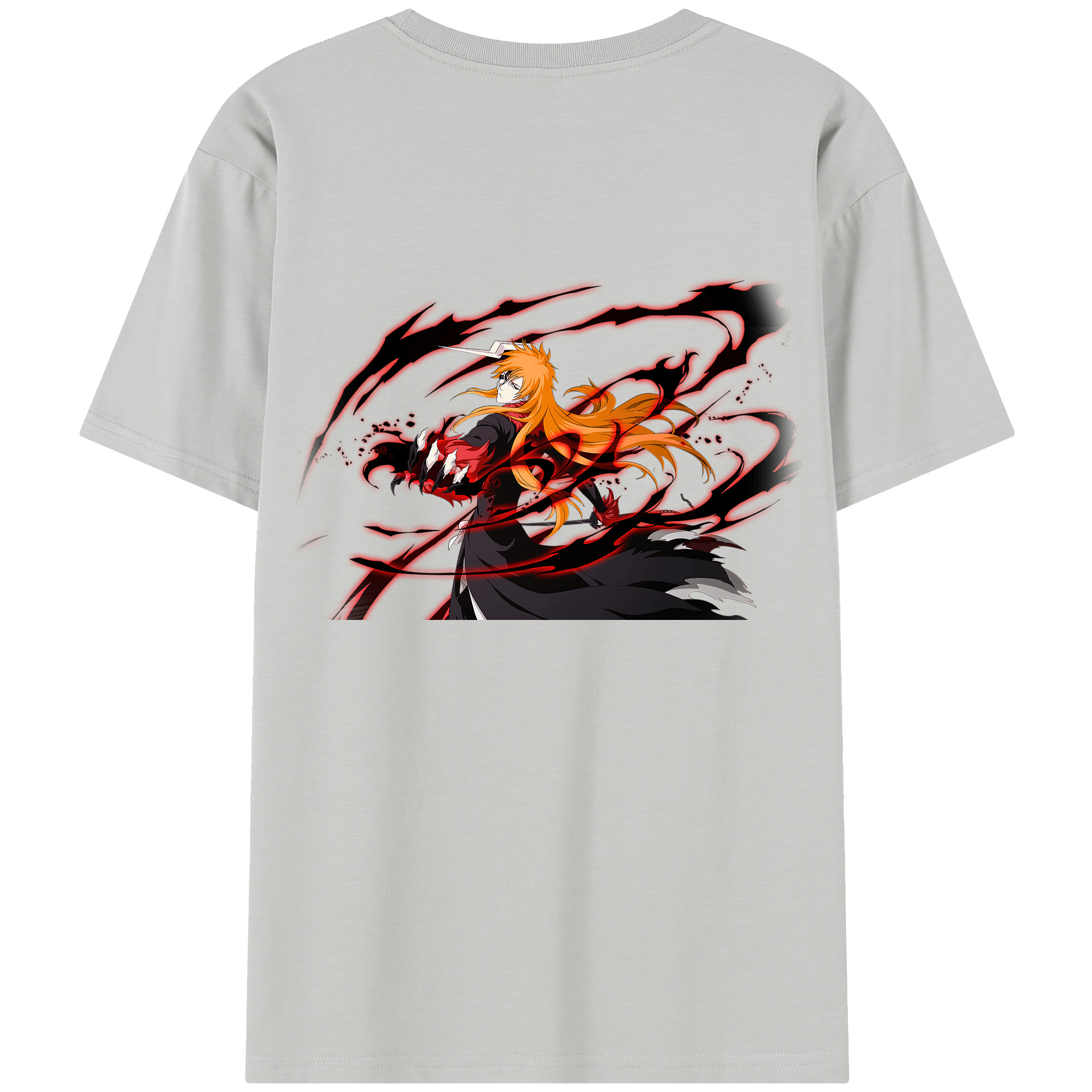 （画像用） ブリーチ 黒崎一護（くろさき いちご）BLEACH Kurosaki Ichigo 綿100％半袖Tシャツ（背面プリント）
