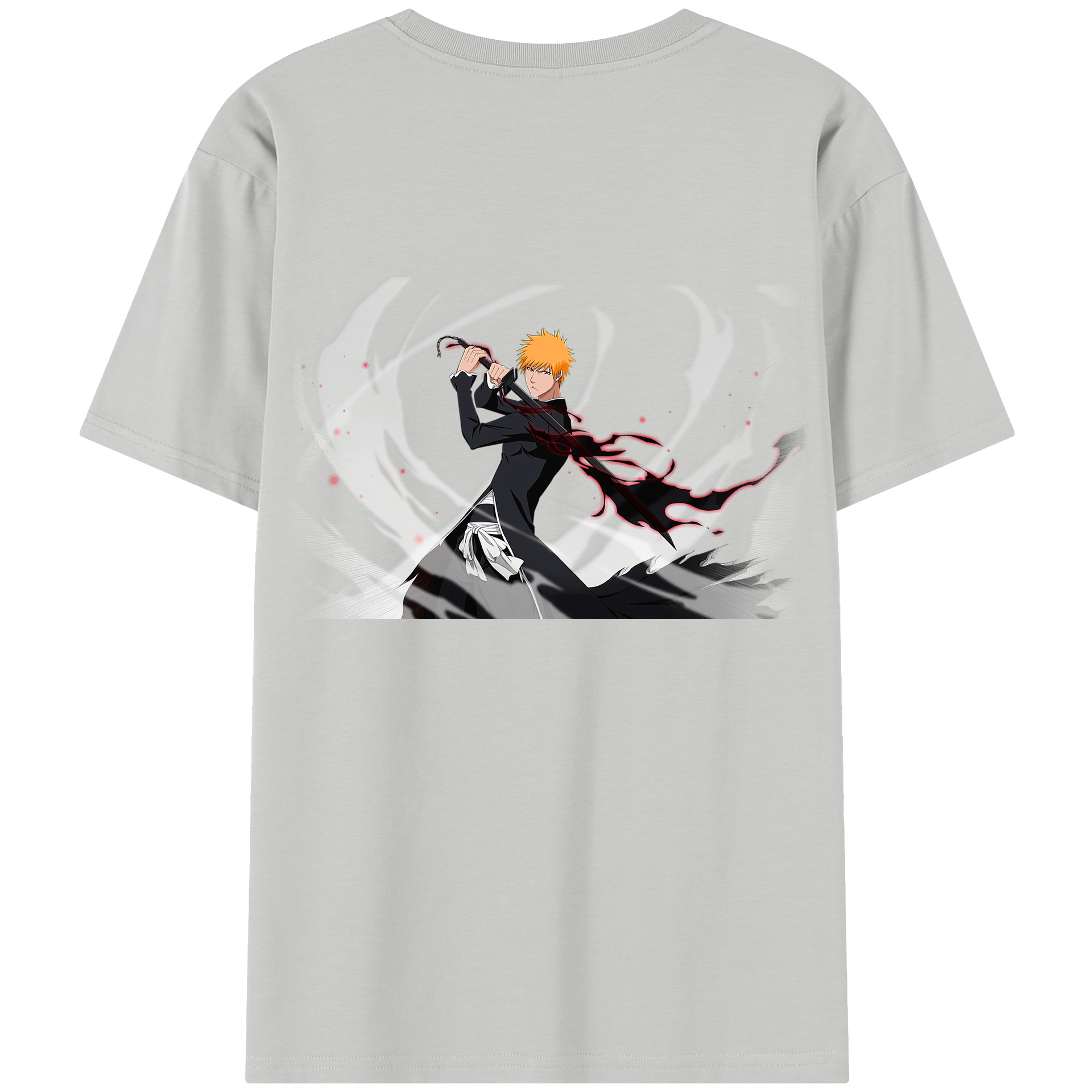 （画像用） ブリーチ 黒崎一護（くろさき いちご）BLEACH Kurosaki Ichigo 綿100％半袖Tシャツ（背面プリント）