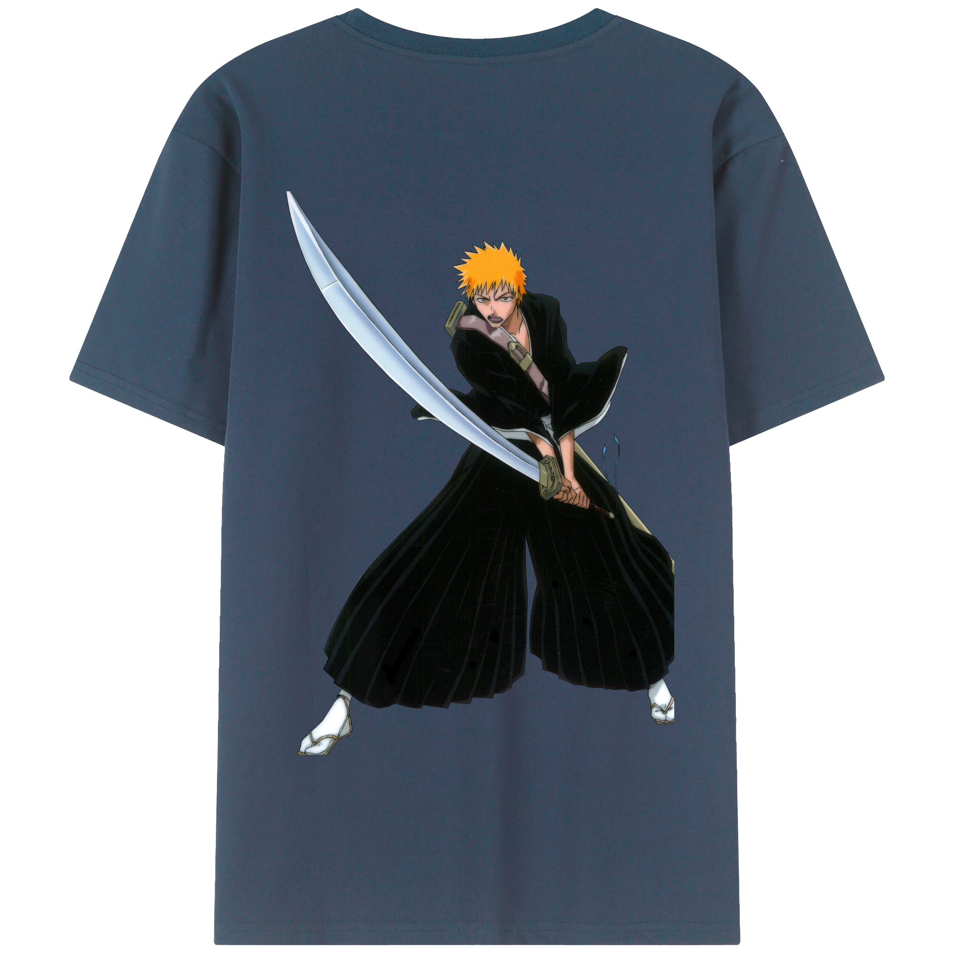 （画像用） ブリーチ 黒崎一護（くろさき いちご）BLEACH Kurosaki Ichigo 綿100％半袖Tシャツ（背面プリント）