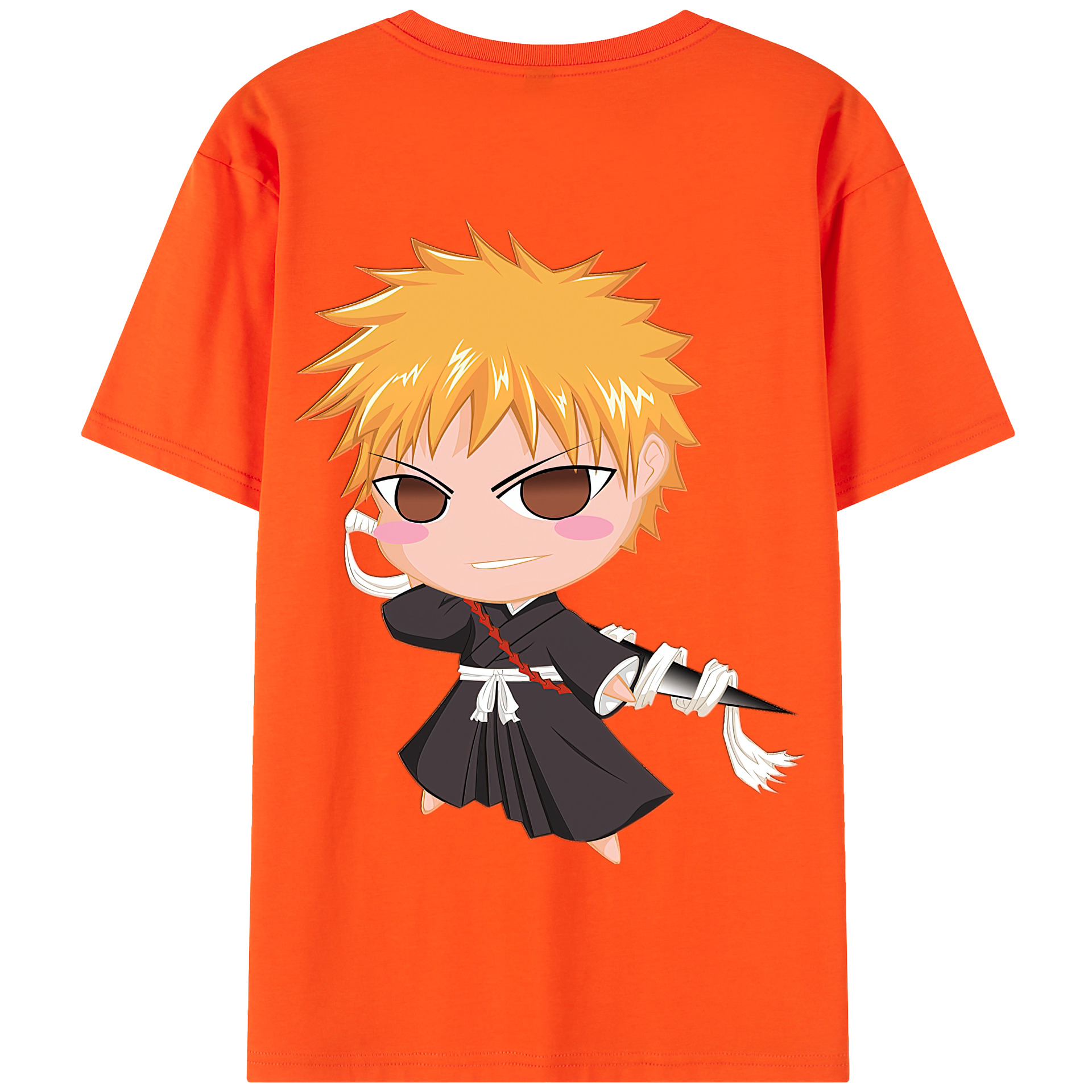 （画像用） ブリーチ 黒崎一護（くろさき いちご）BLEACH Kurosaki Ichigo 綿100％半袖Tシャツ（背面プリント）