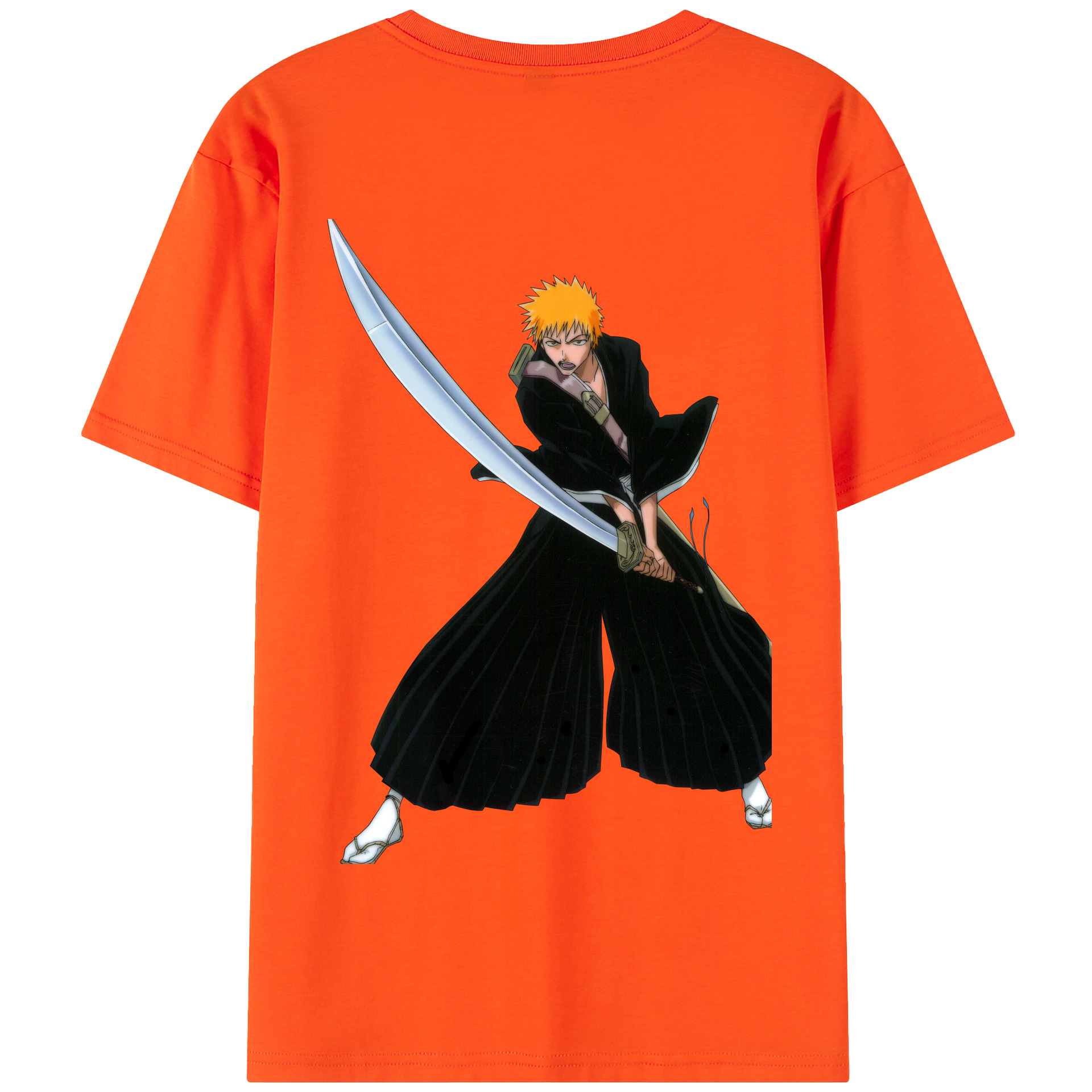 （画像用） ブリーチ 黒崎一護（くろさき いちご）BLEACH Kurosaki Ichigo 綿100％半袖Tシャツ（背面プリント）