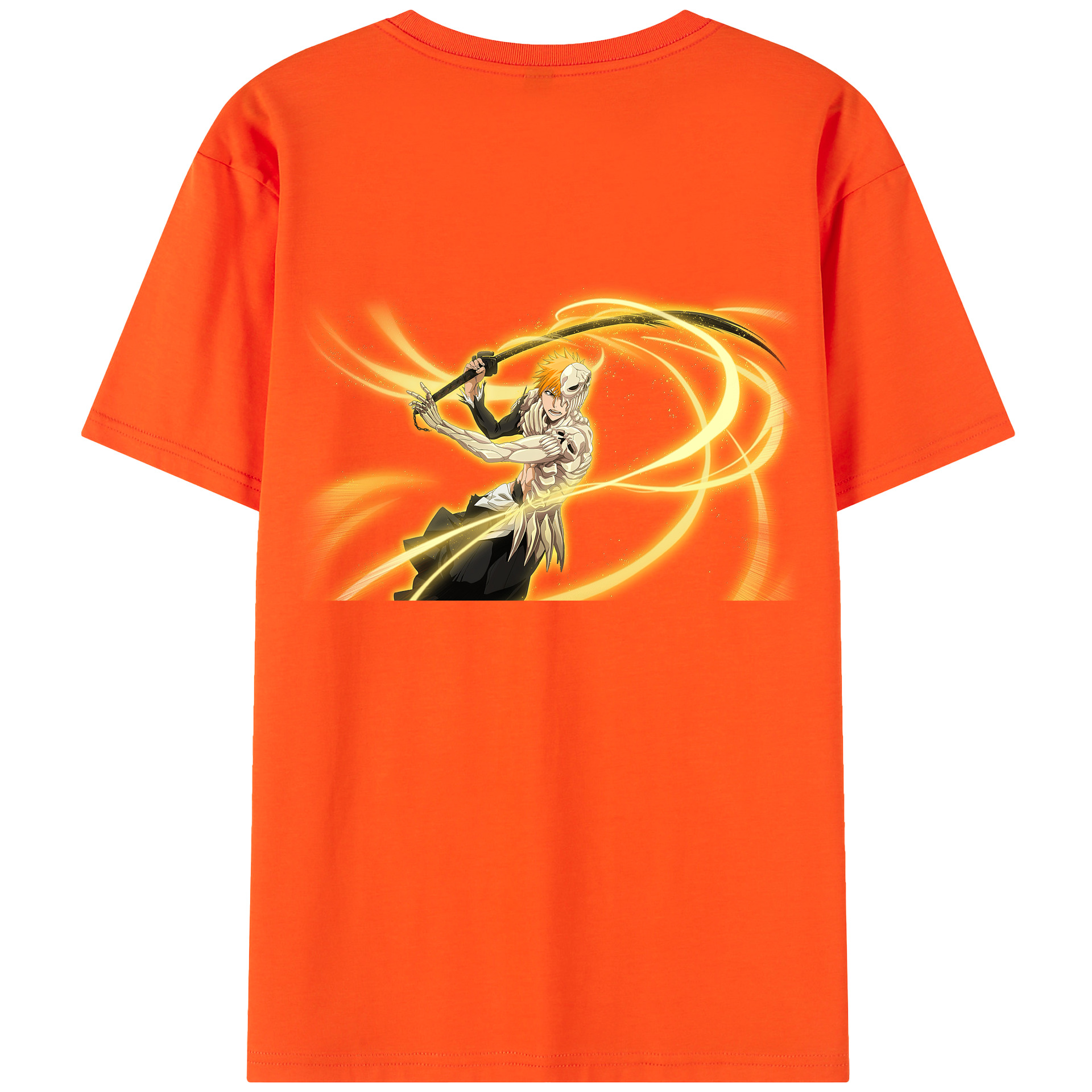 （画像用） ブリーチ 黒崎一護（くろさき いちご）BLEACH Kurosaki Ichigo 綿100％半袖Tシャツ（背面プリント）