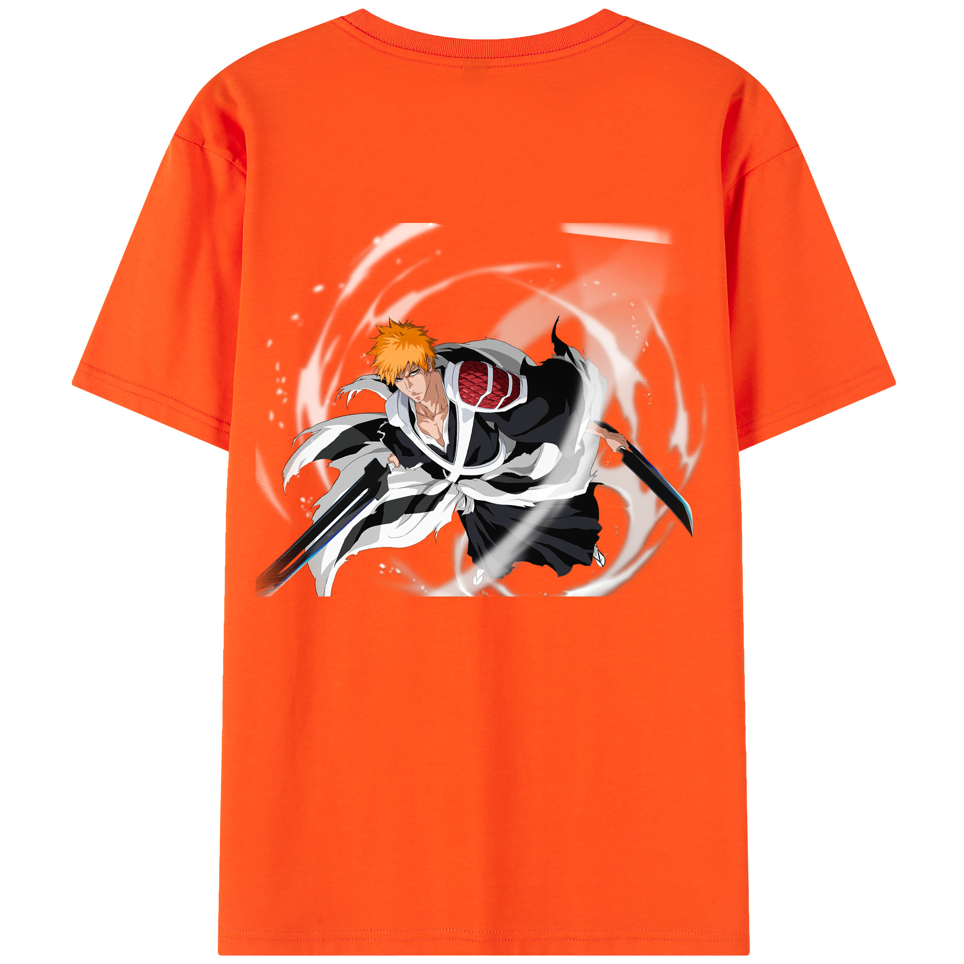 （画像用） ブリーチ 黒崎一護（くろさき いちご）BLEACH Kurosaki Ichigo 綿100％半袖Tシャツ（背面プリント）