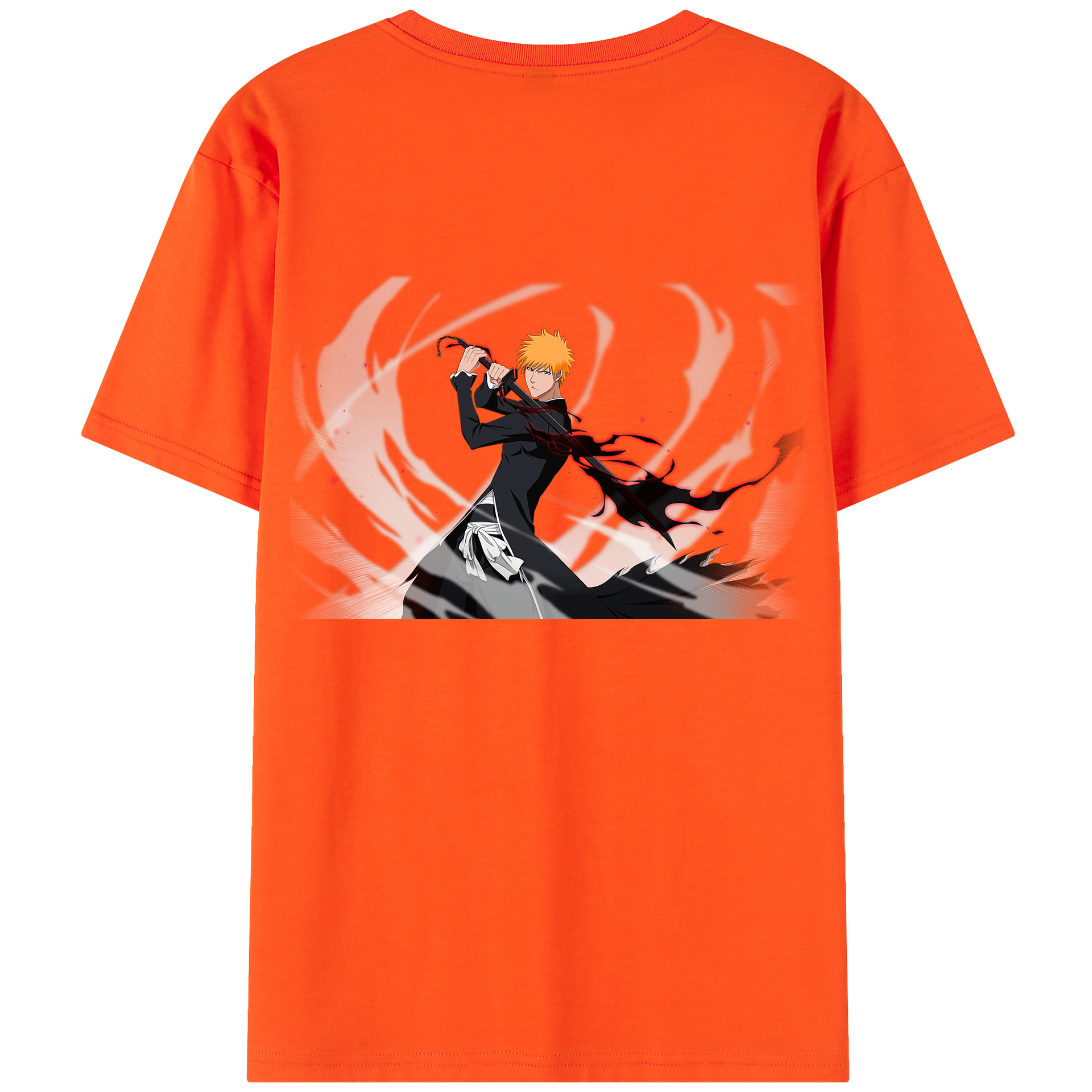 （画像用） ブリーチ 黒崎一護（くろさき いちご）BLEACH Kurosaki Ichigo 綿100％半袖Tシャツ（背面プリント）
