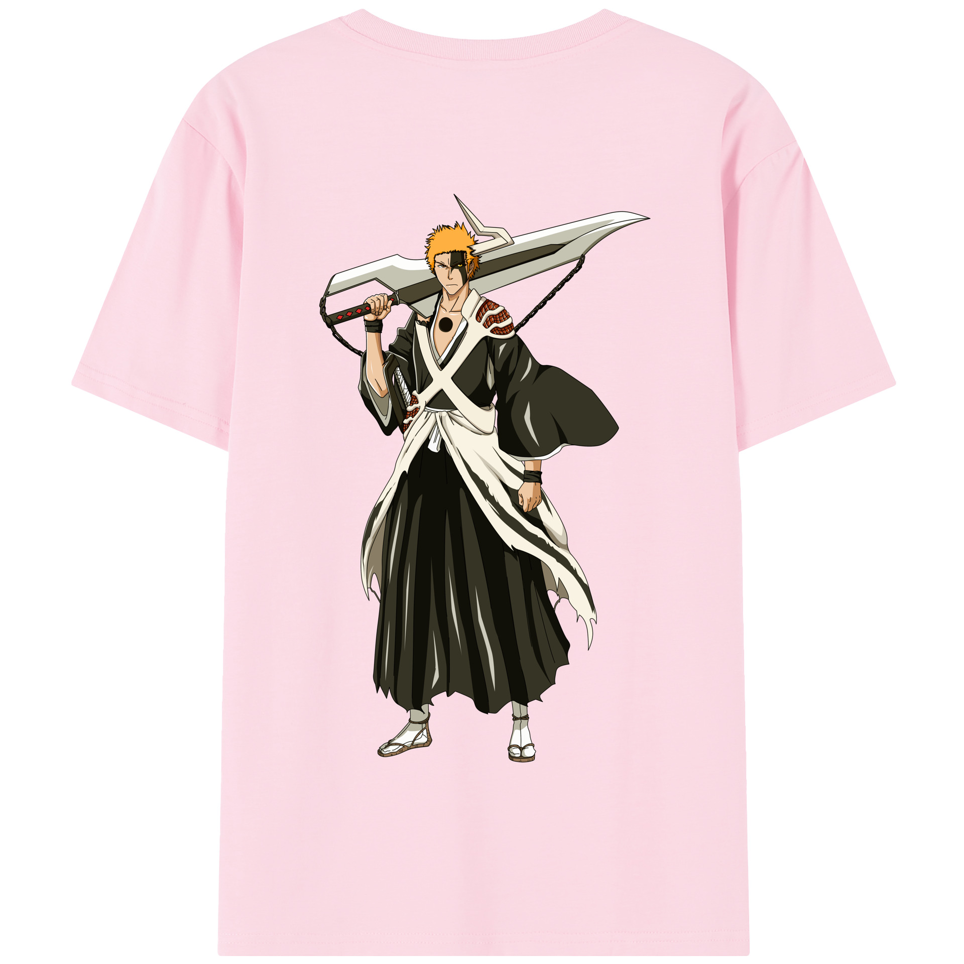 （画像用） ブリーチ 黒崎一護（くろさき いちご）BLEACH Kurosaki Ichigo 綿100％半袖Tシャツ（背面プリント）