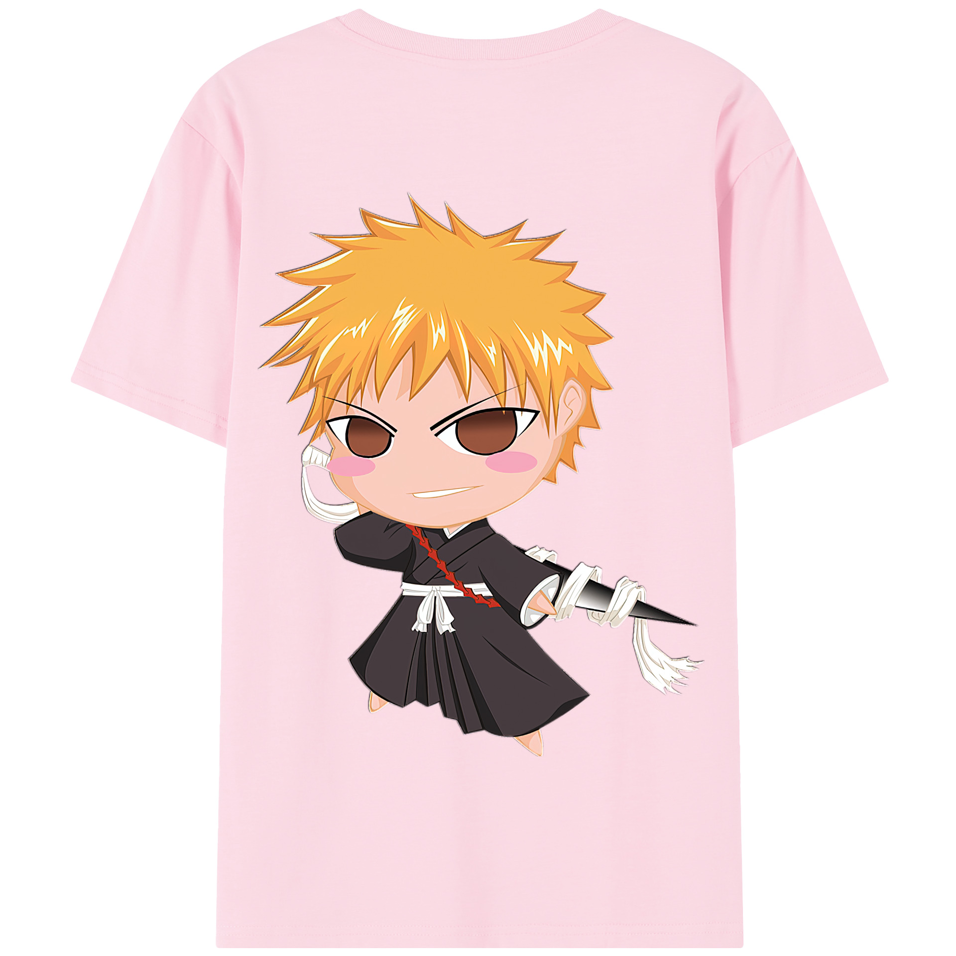 （画像用） ブリーチ 黒崎一護（くろさき いちご）BLEACH Kurosaki Ichigo 綿100％半袖Tシャツ（背面プリント）