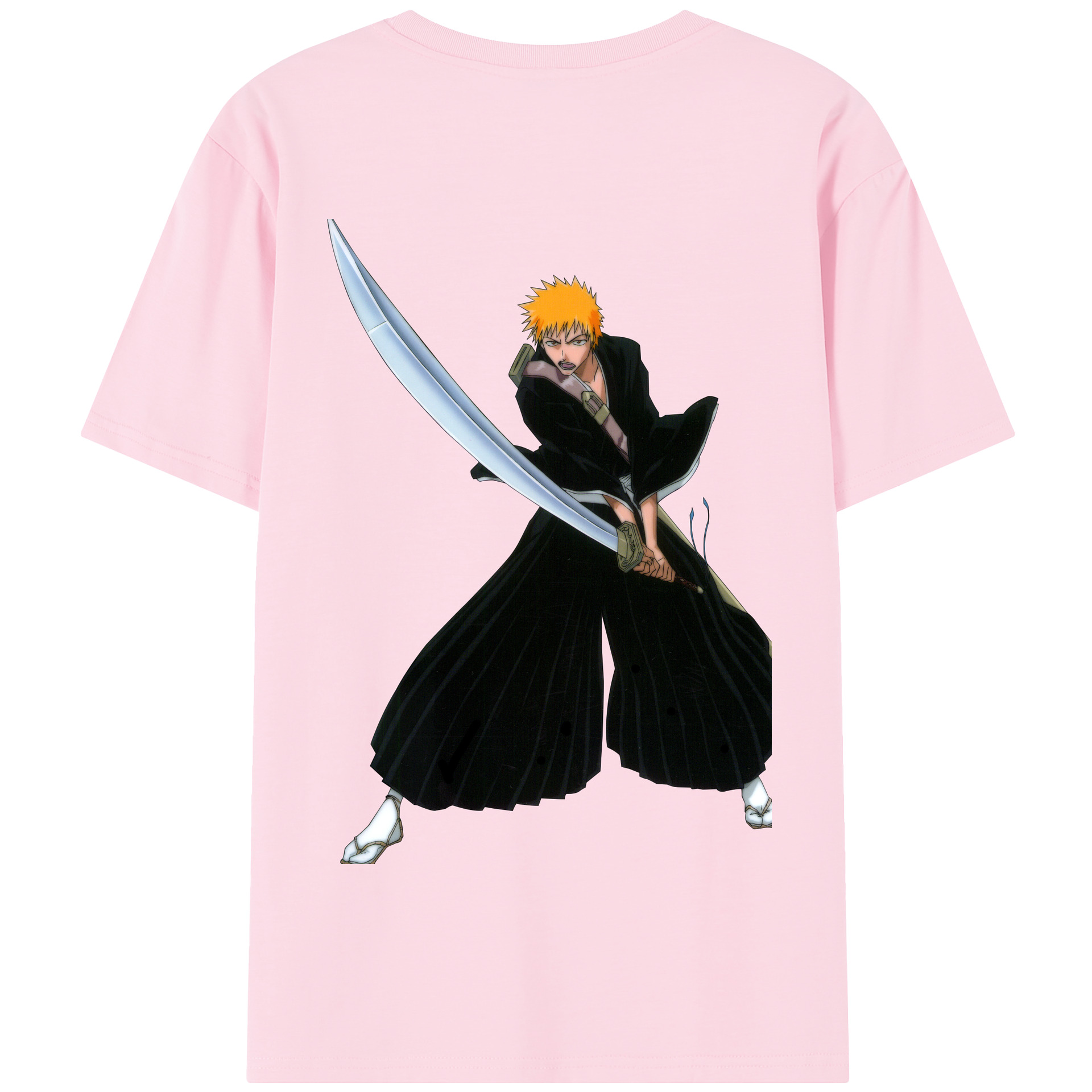 （画像用） ブリーチ 黒崎一護（くろさき いちご）BLEACH Kurosaki Ichigo 綿100％半袖Tシャツ（背面プリント）