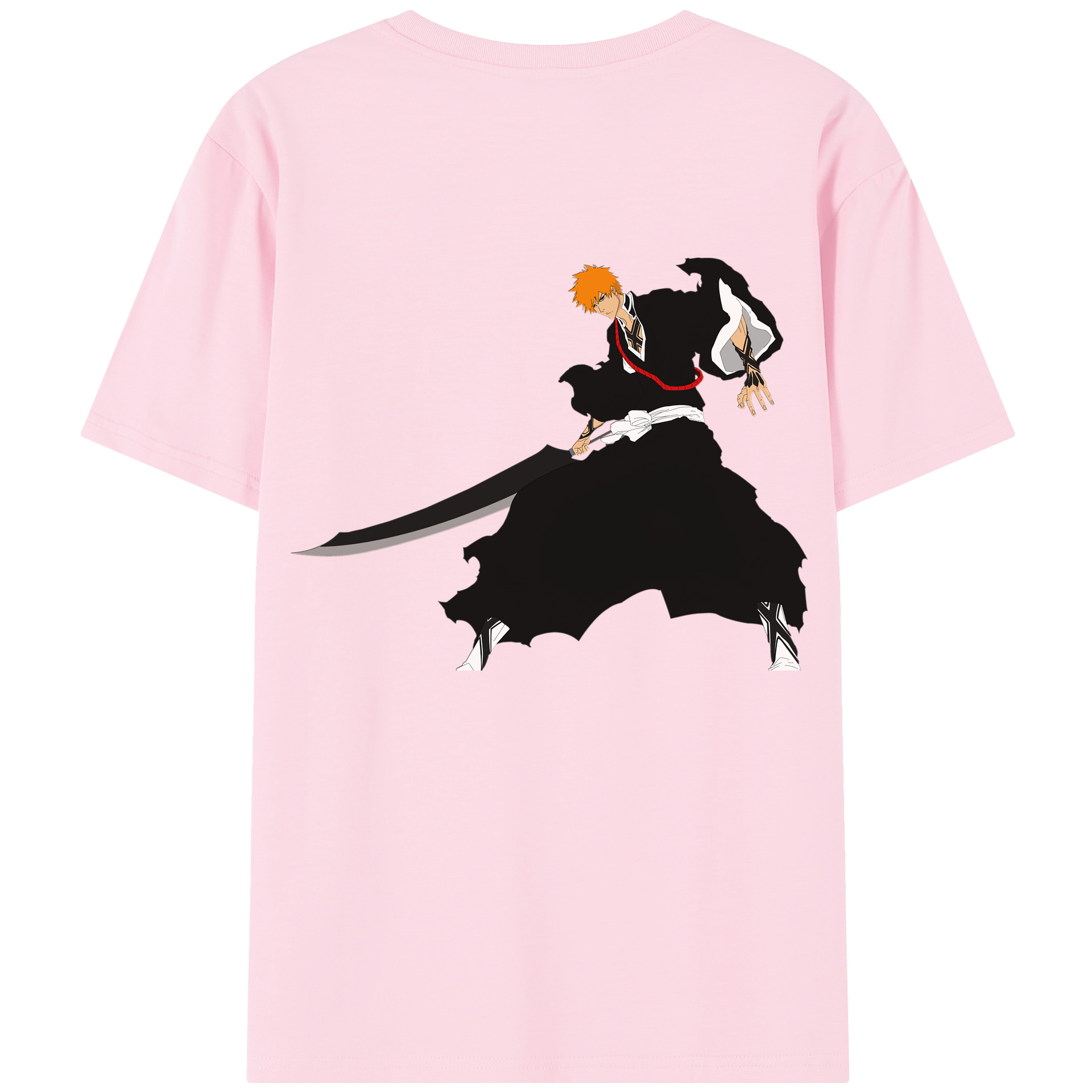 （画像用） ブリーチ 黒崎一護（くろさき いちご）BLEACH Kurosaki Ichigo 綿100％半袖Tシャツ（背面プリント）