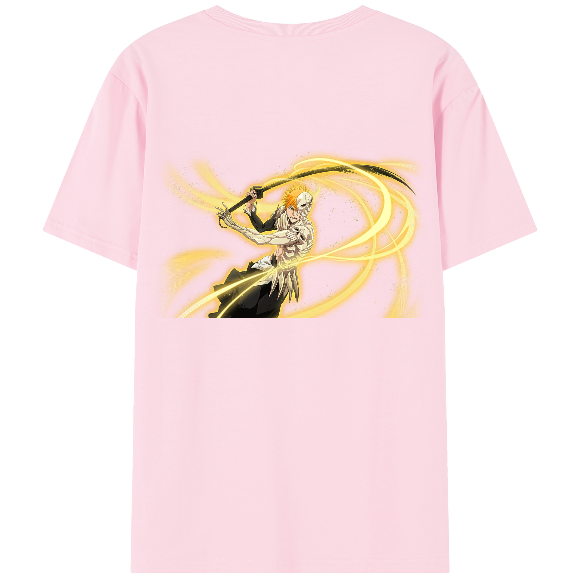 （画像用） ブリーチ 黒崎一護（くろさき いちご）BLEACH Kurosaki Ichigo 綿100％半袖Tシャツ（背面プリント）