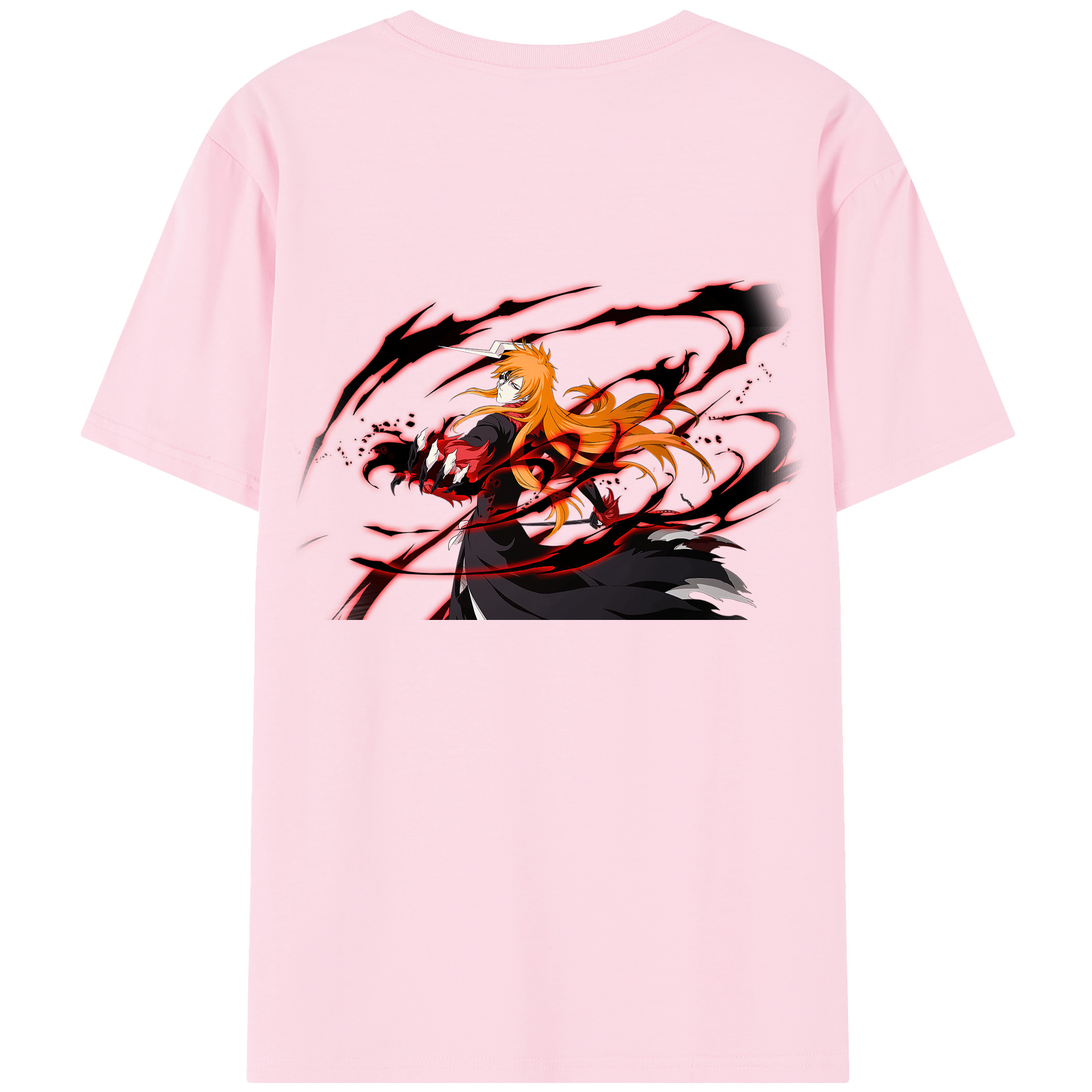 （画像用） ブリーチ 黒崎一護（くろさき いちご）BLEACH Kurosaki Ichigo 綿100％半袖Tシャツ（背面プリント）
