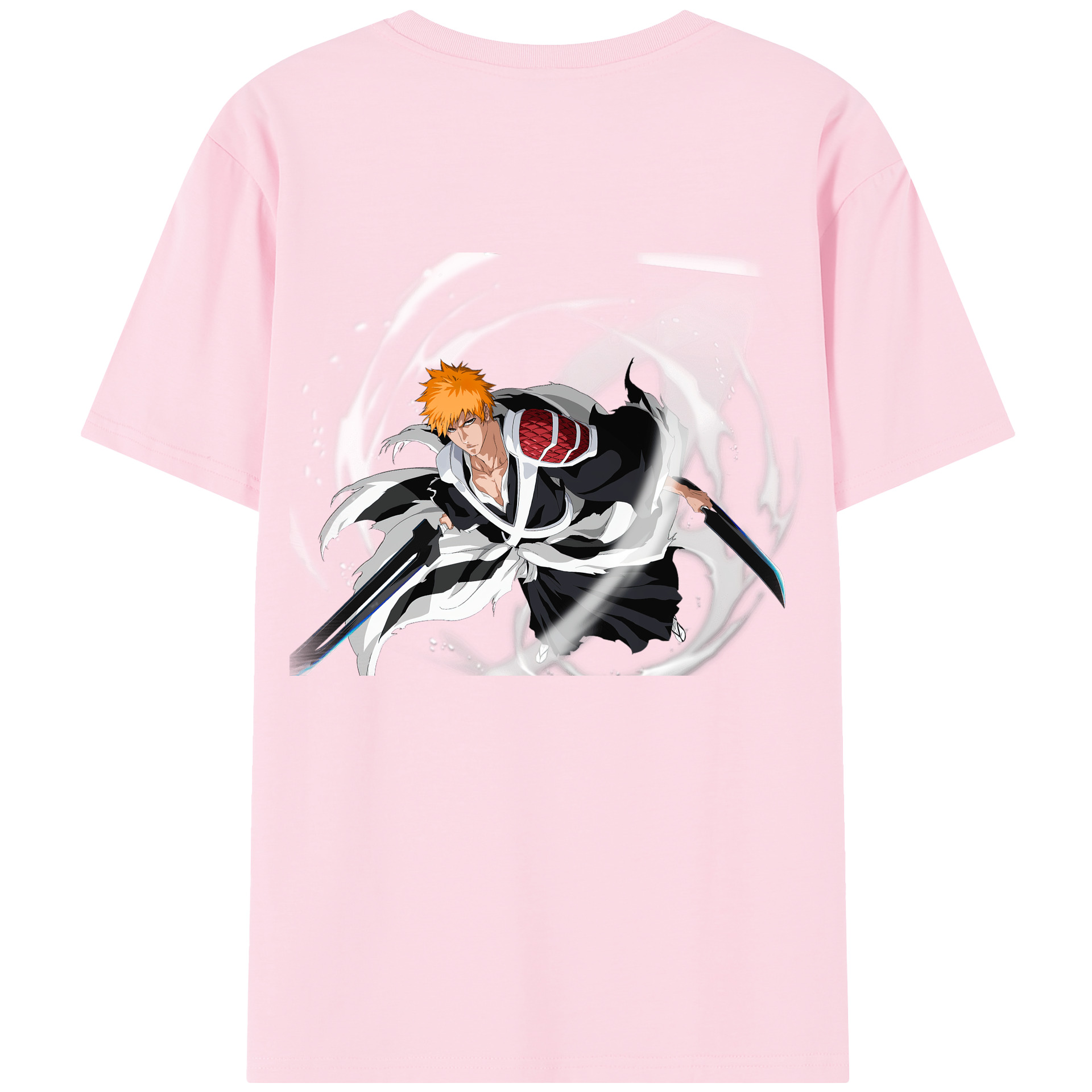 （画像用） ブリーチ 黒崎一護（くろさき いちご）BLEACH Kurosaki Ichigo 綿100％半袖Tシャツ（背面プリント）