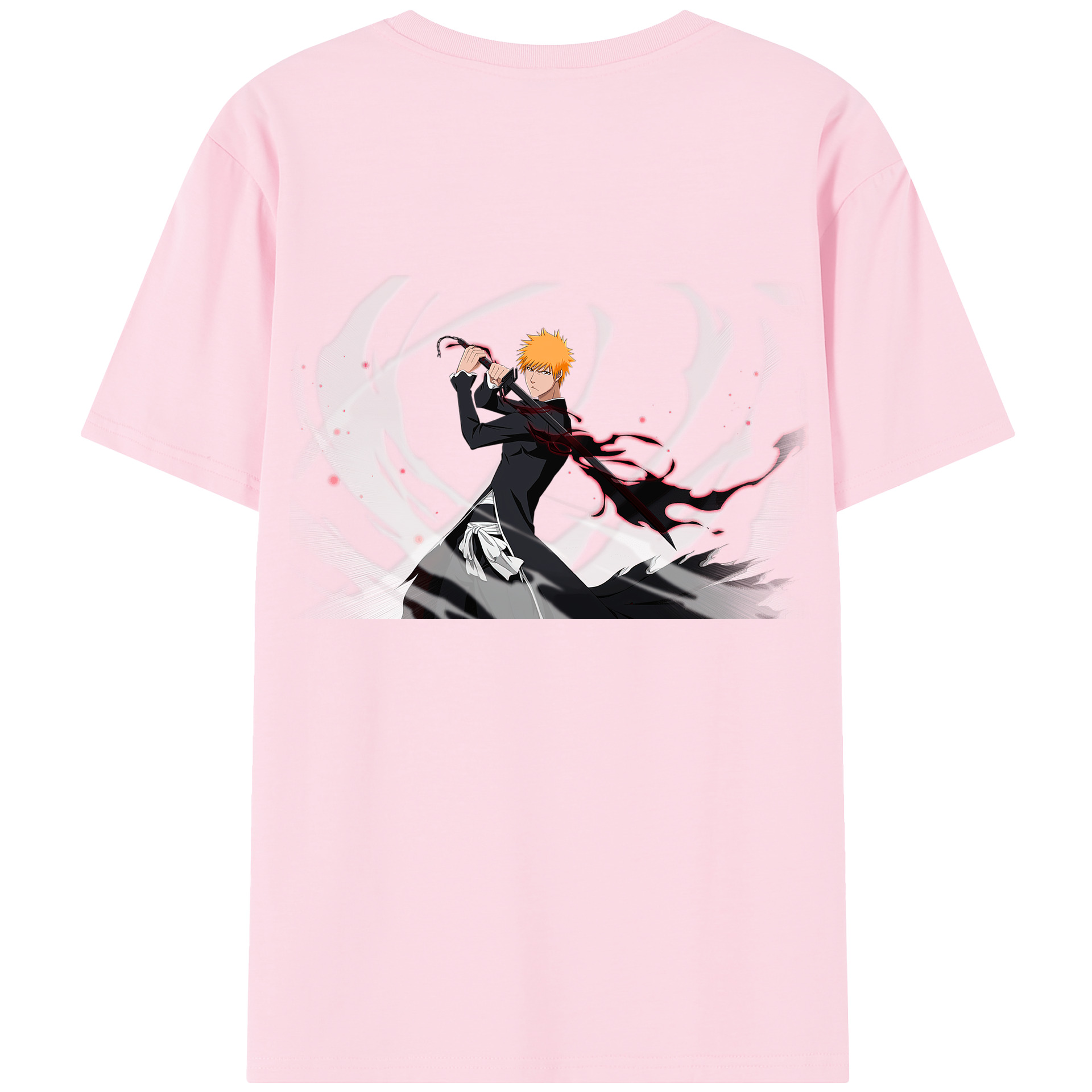 （画像用） ブリーチ 黒崎一護（くろさき いちご）BLEACH Kurosaki Ichigo 綿100％半袖Tシャツ（背面プリント）