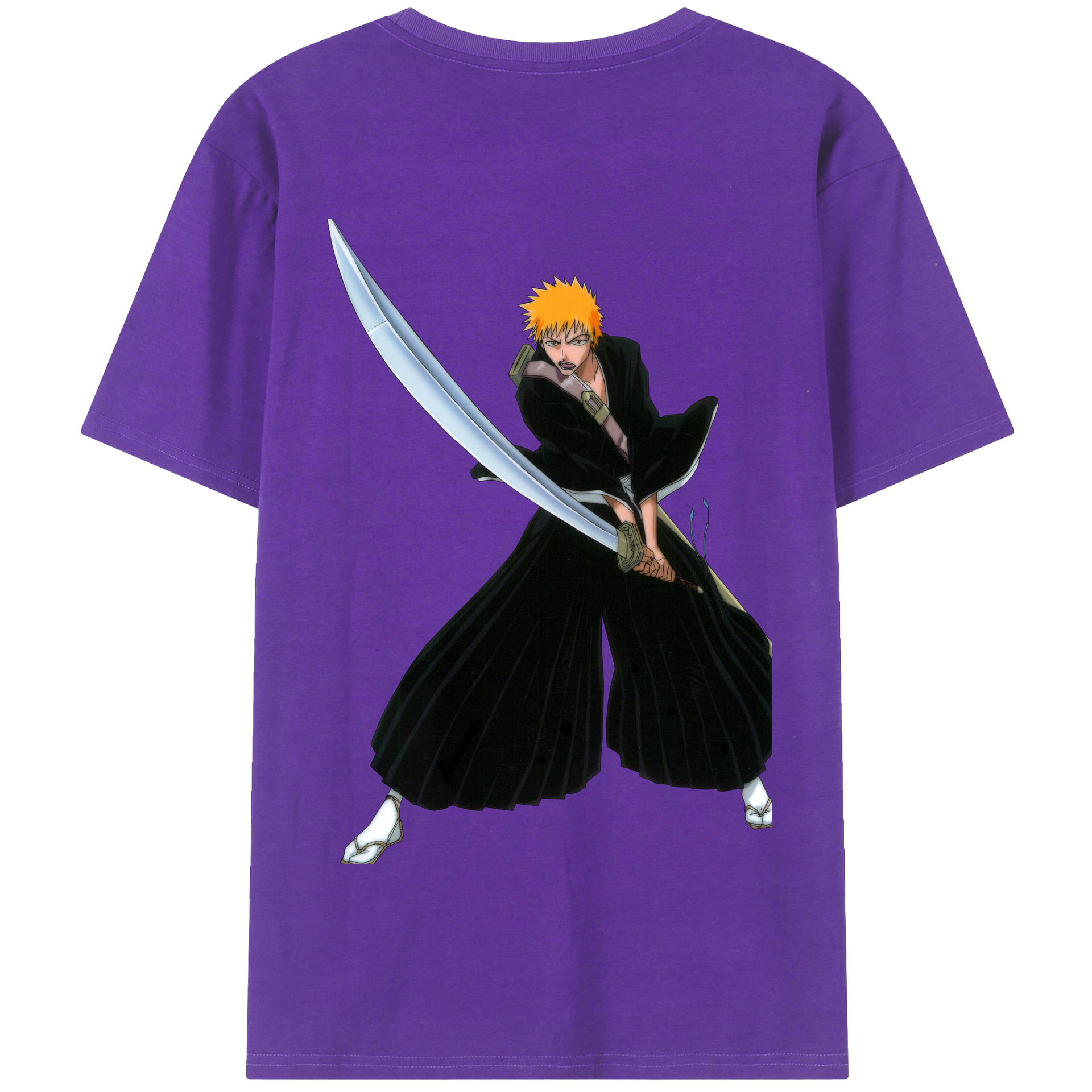 （画像用） ブリーチ 黒崎一護（くろさき いちご）BLEACH Kurosaki Ichigo 綿100％半袖Tシャツ（背面プリント）