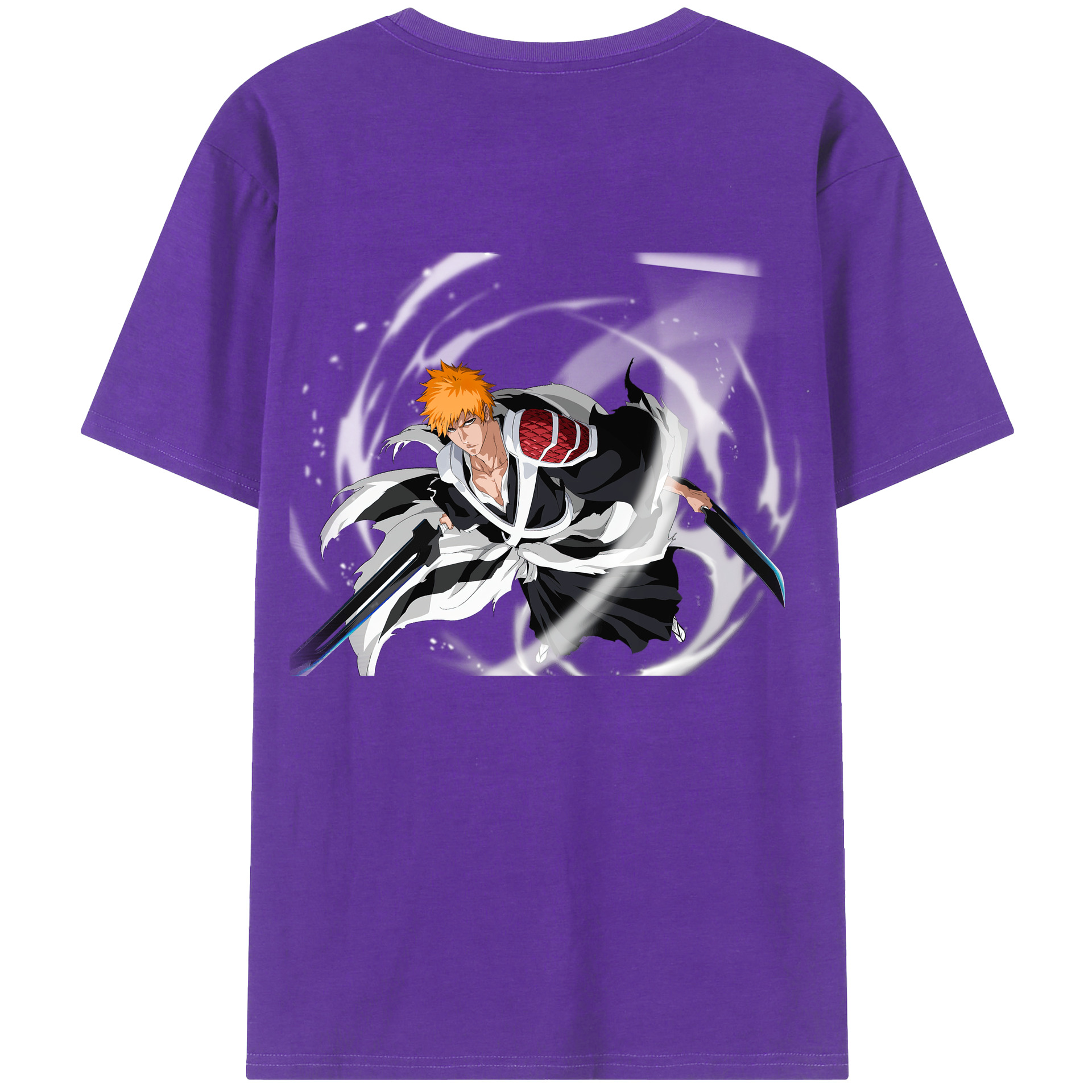 （画像用） ブリーチ 黒崎一護（くろさき いちご）BLEACH Kurosaki Ichigo 綿100％半袖Tシャツ（背面プリント）