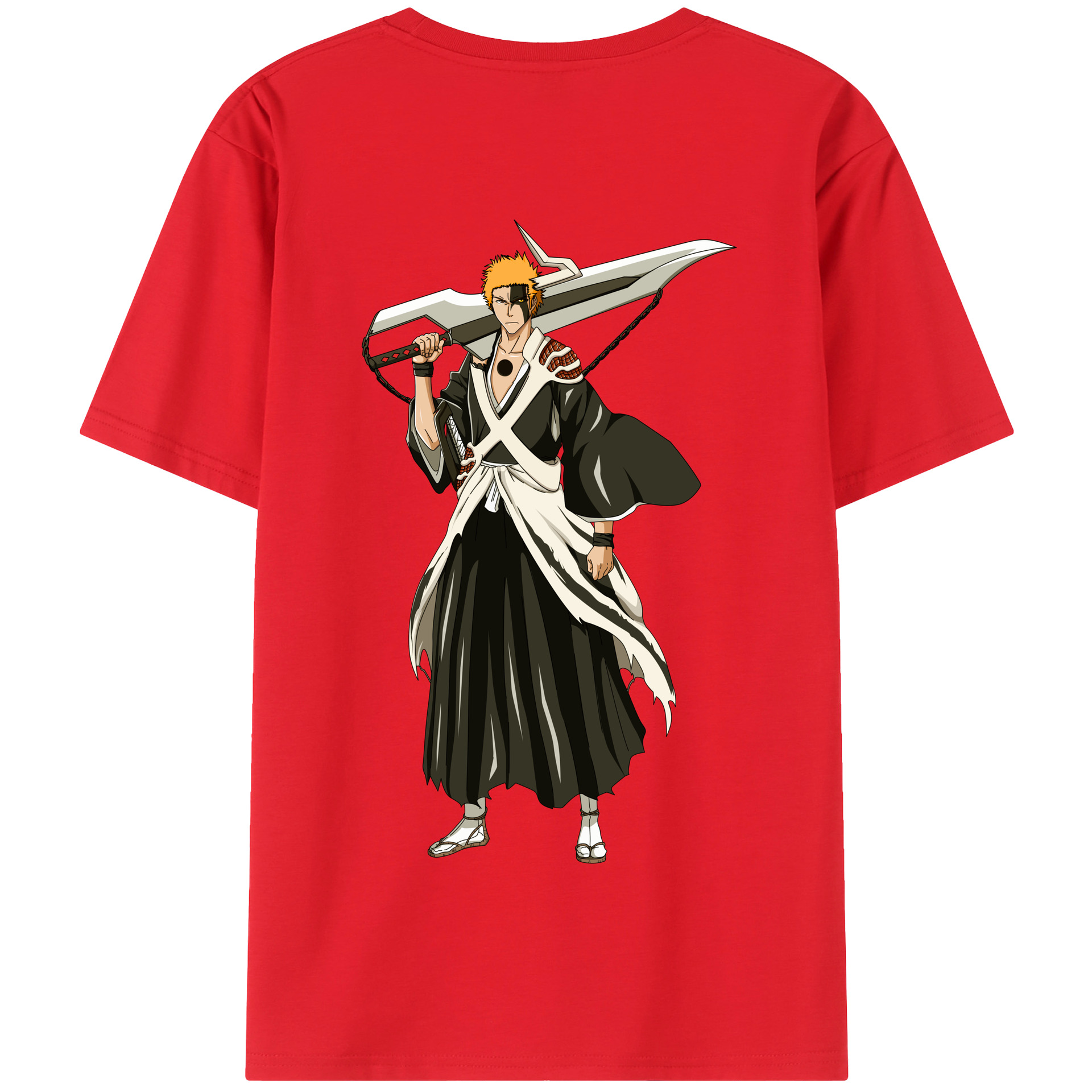 （画像用） ブリーチ 黒崎一護（くろさき いちご）BLEACH Kurosaki Ichigo 綿100％半袖Tシャツ（背面プリント）