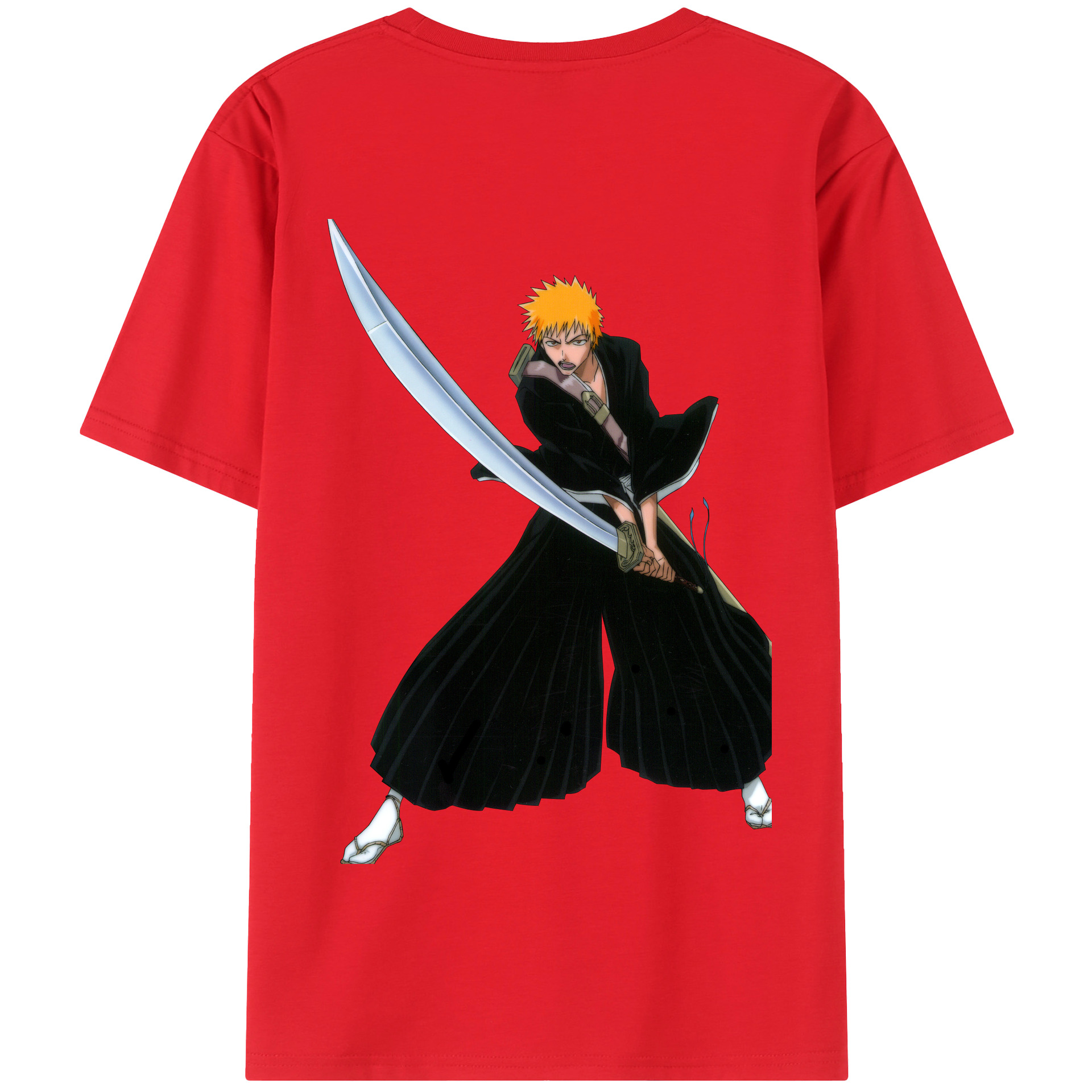 （画像用） ブリーチ 黒崎一護（くろさき いちご）BLEACH Kurosaki Ichigo 綿100％半袖Tシャツ（背面プリント）
