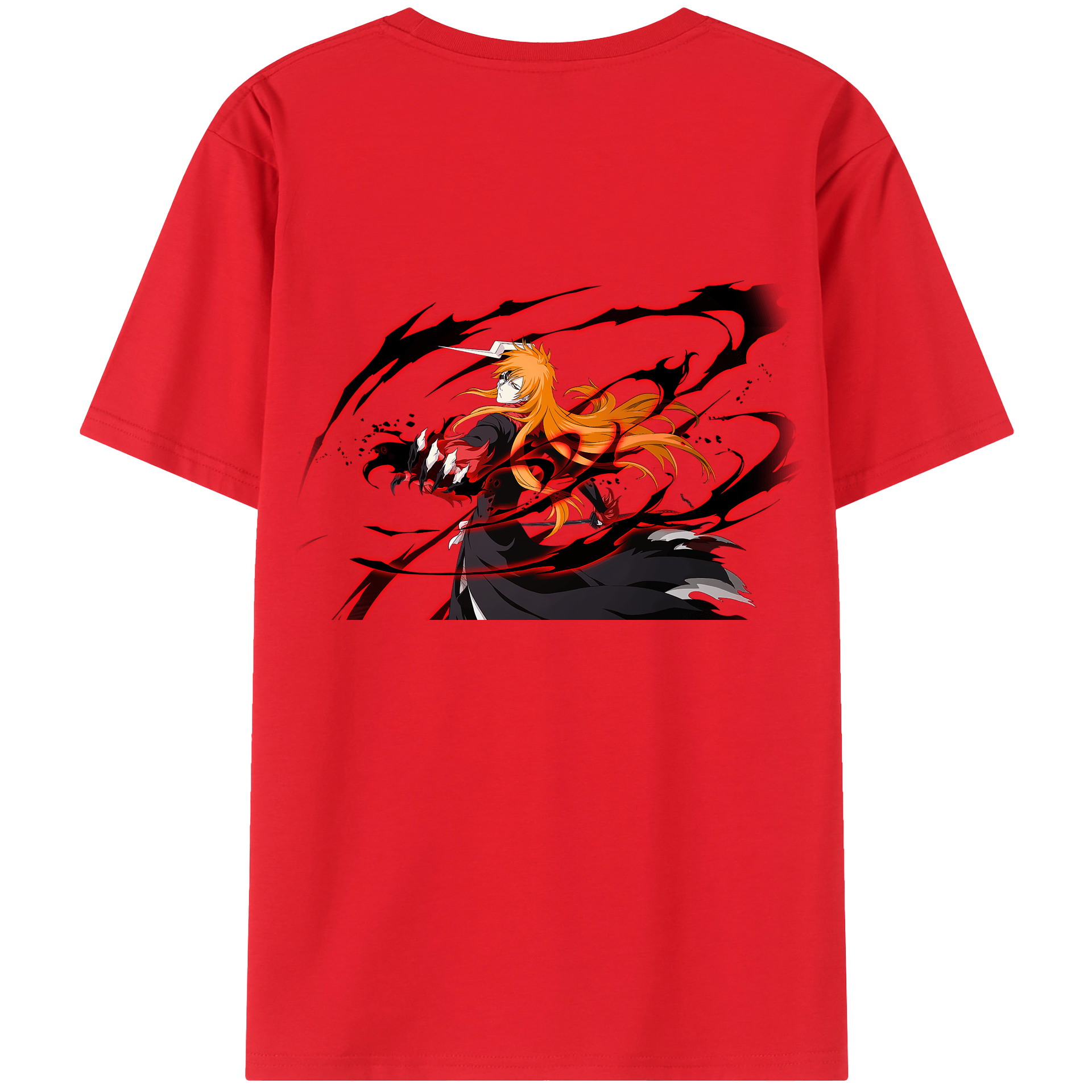（画像用） ブリーチ 黒崎一護（くろさき いちご）BLEACH Kurosaki Ichigo 綿100％半袖Tシャツ（背面プリント）