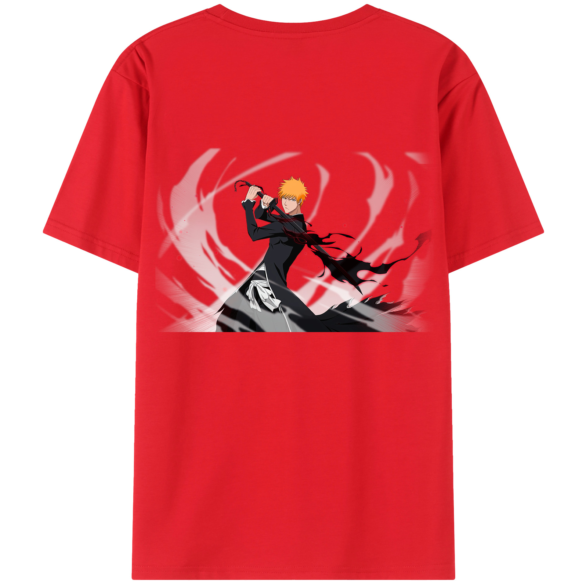 （画像用） ブリーチ 黒崎一護（くろさき いちご）BLEACH Kurosaki Ichigo 綿100％半袖Tシャツ（背面プリント）