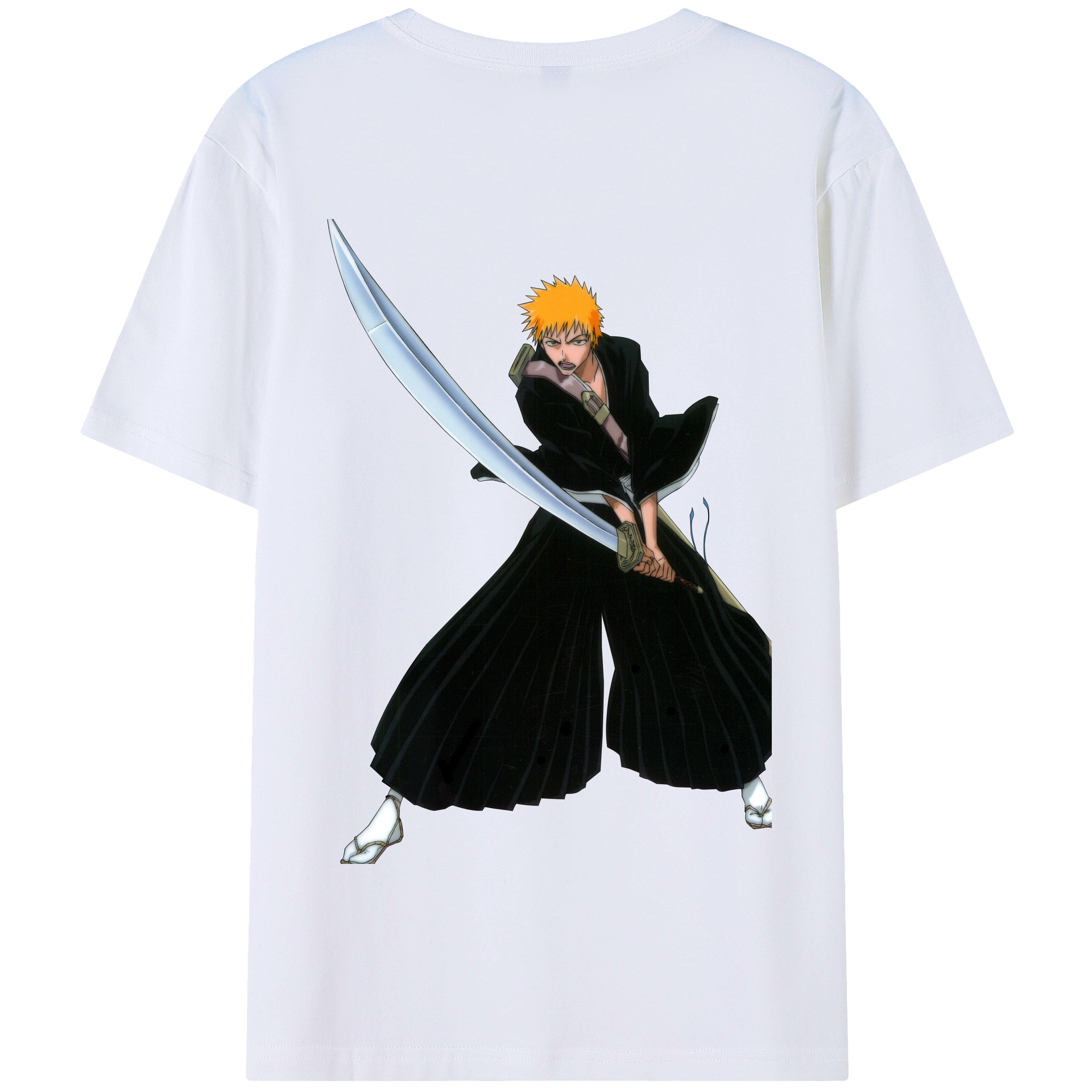 （画像用） ブリーチ 黒崎一護（くろさき いちご）BLEACH Kurosaki Ichigo 綿100％半袖Tシャツ（背面プリント）