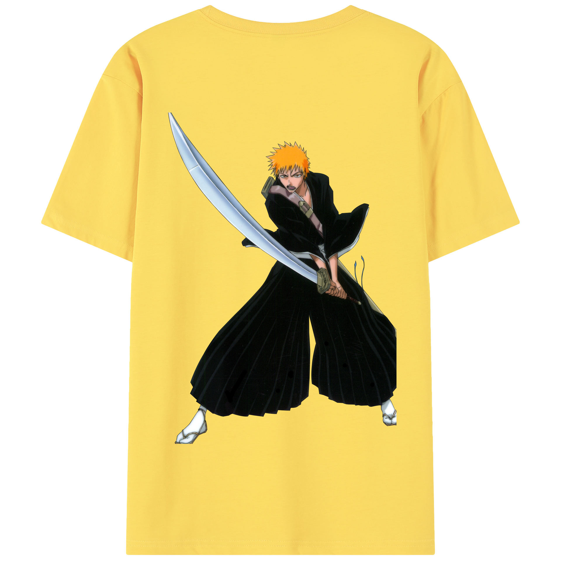 （画像用） ブリーチ 黒崎一護（くろさき いちご）BLEACH Kurosaki Ichigo 綿100％半袖Tシャツ（背面プリント）
